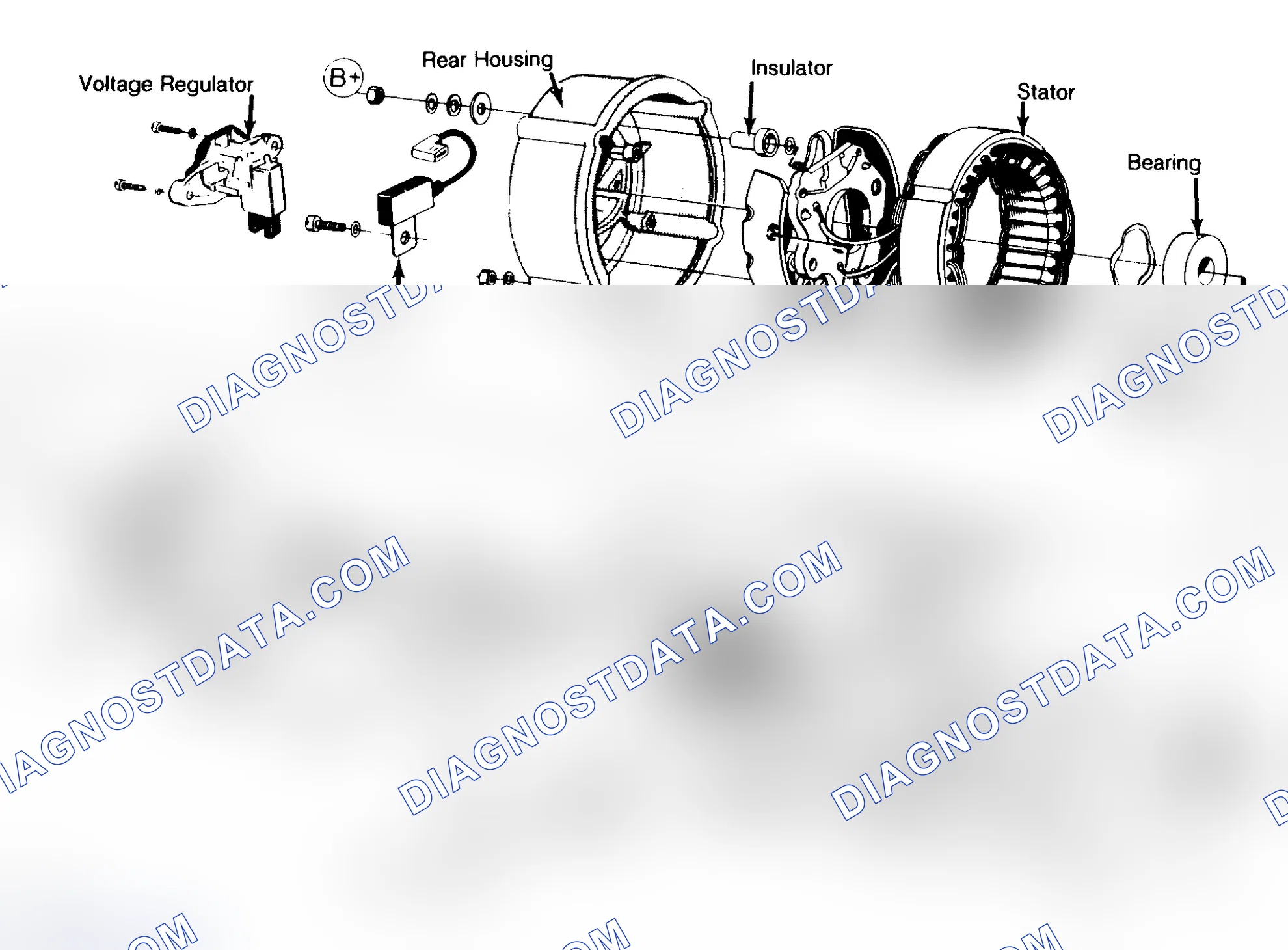 Scheme 3: Exploded View of Bosch 55 Ampere Alternator