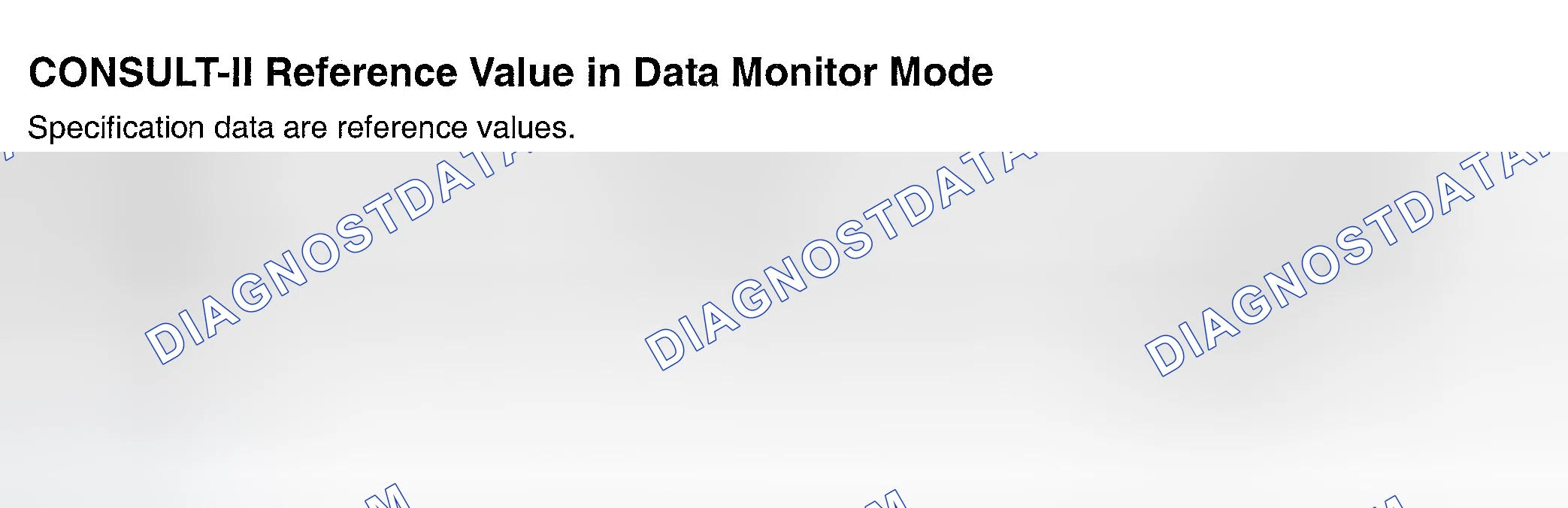 Scheme 665: CONSULT-II Reference Value In Data Monitor Mode