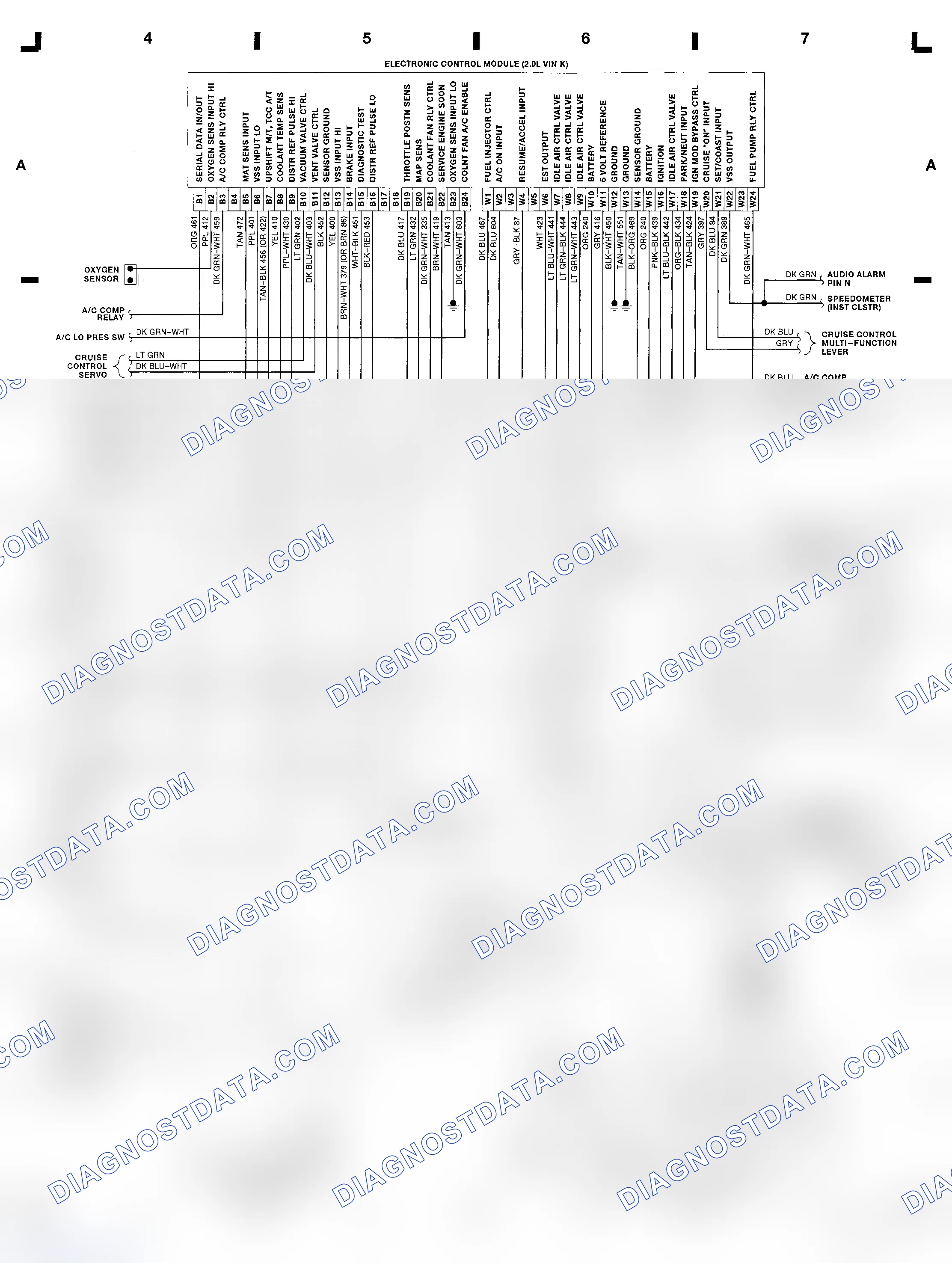 Scheme 1: 2.0L (VIN K) ECM Wiring Diagram (Sunbird)