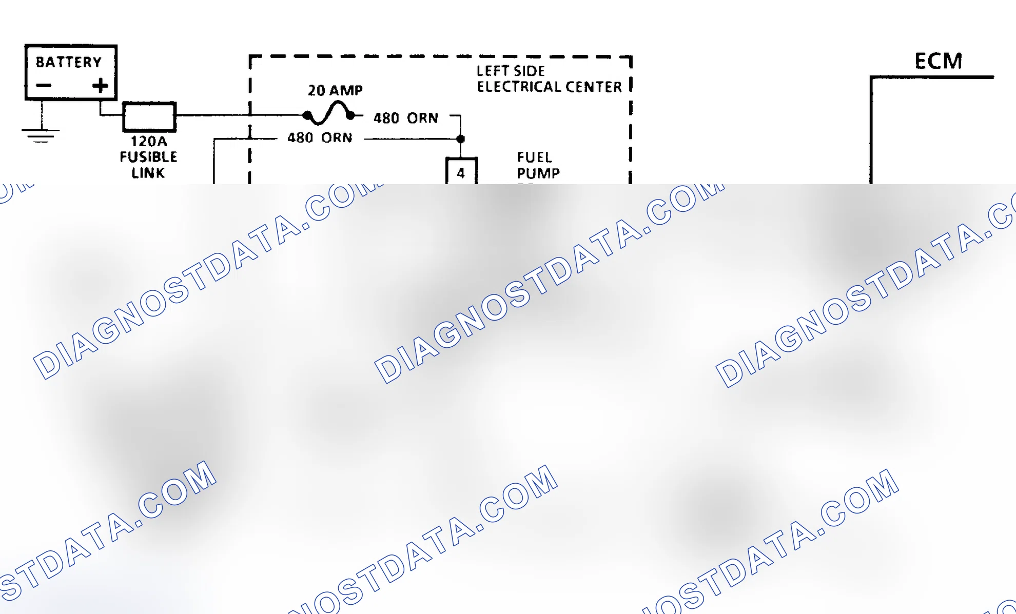 Scheme 226: Code 54, Schematic, W Body, Fuel Pump Voltage Low