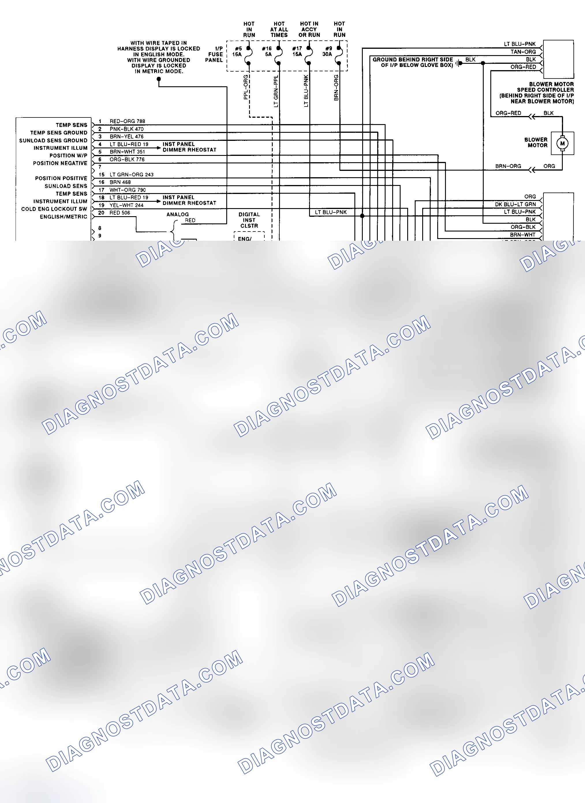 Scheme 15: Auto A/C-Heater System Wiring Diagram (Sable & Taurus - 1 Of 4)