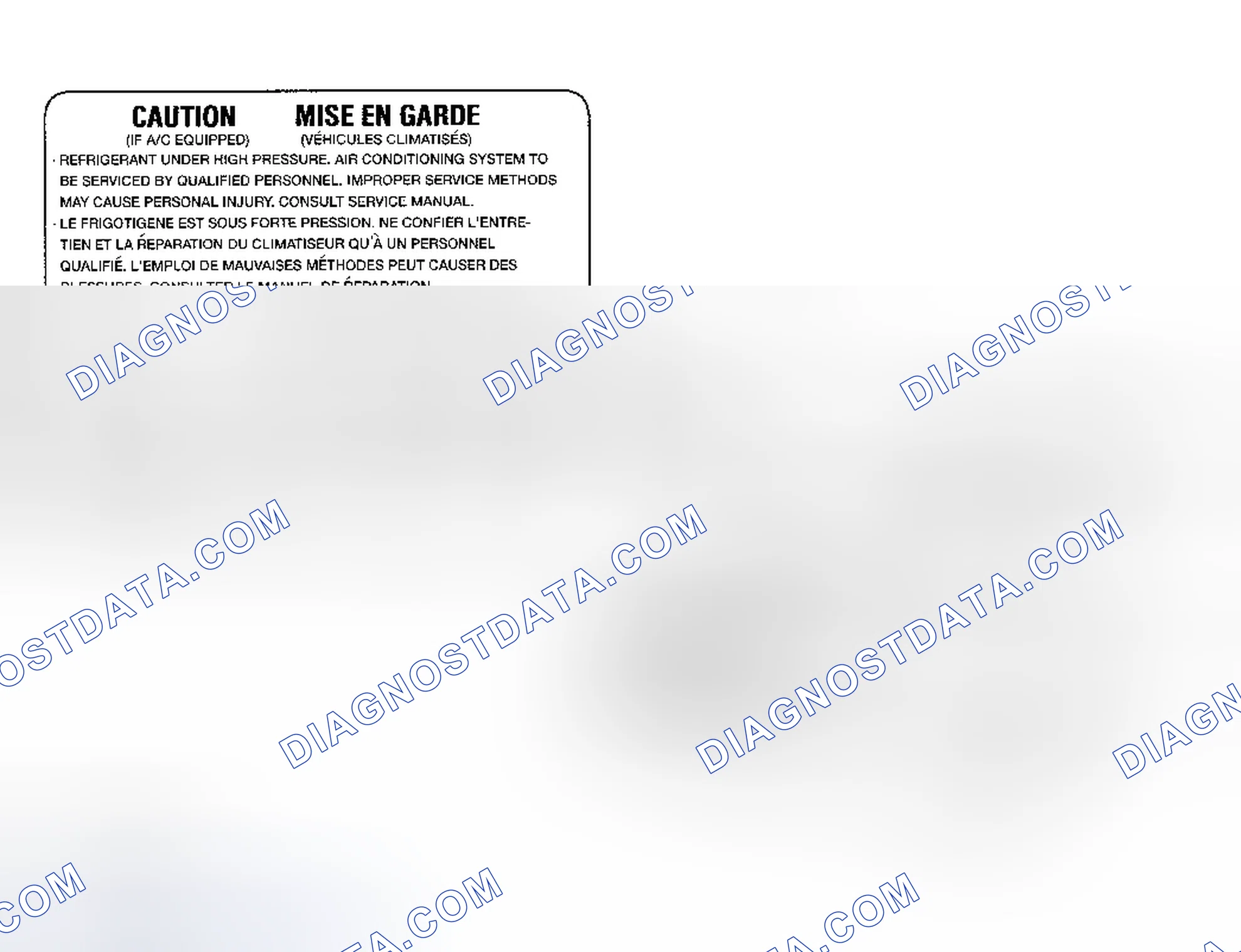 Scheme 18: Underhood A/C Specification Labels