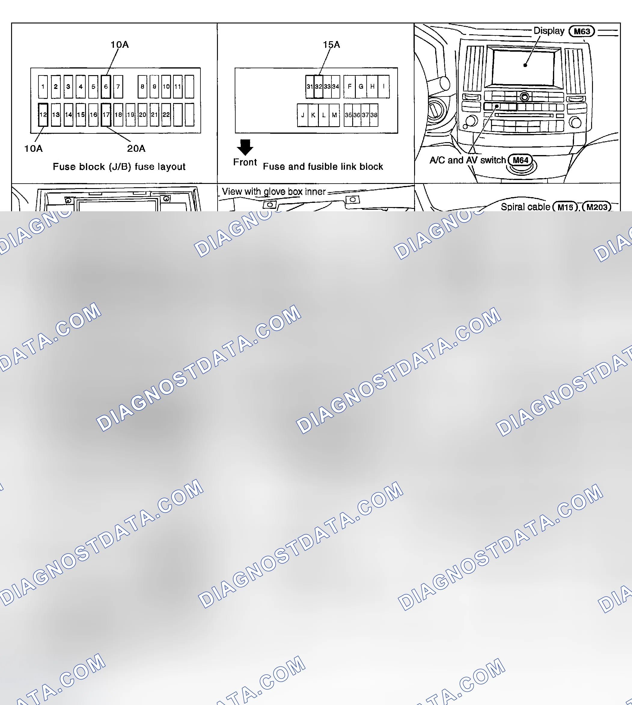 Scheme 1: COMPONENT PARTS AND HARNESS CONNECTOR LOCATION