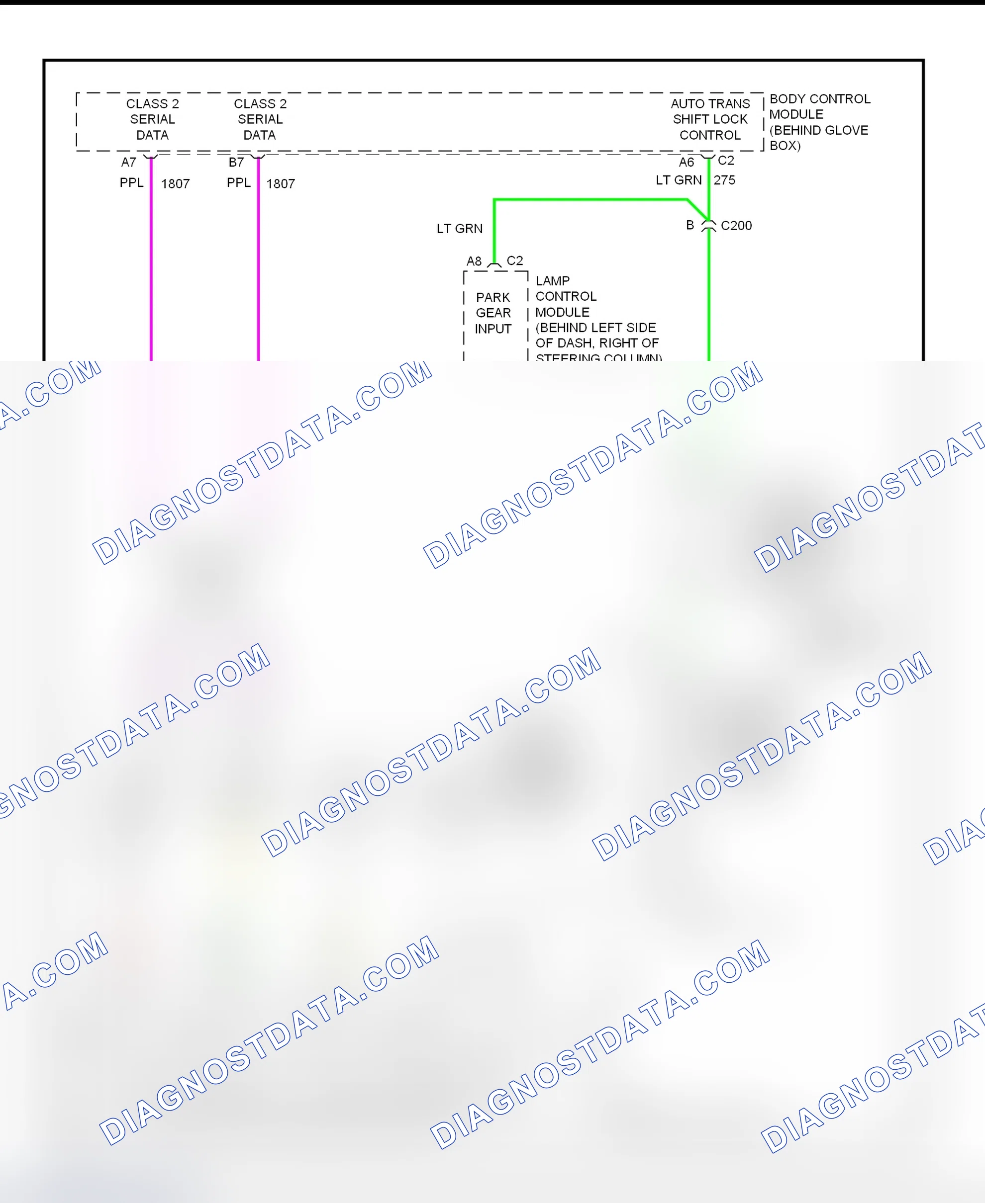 Fig. 47: Shift Interlock System Wiring Diagram (Park Avenue)