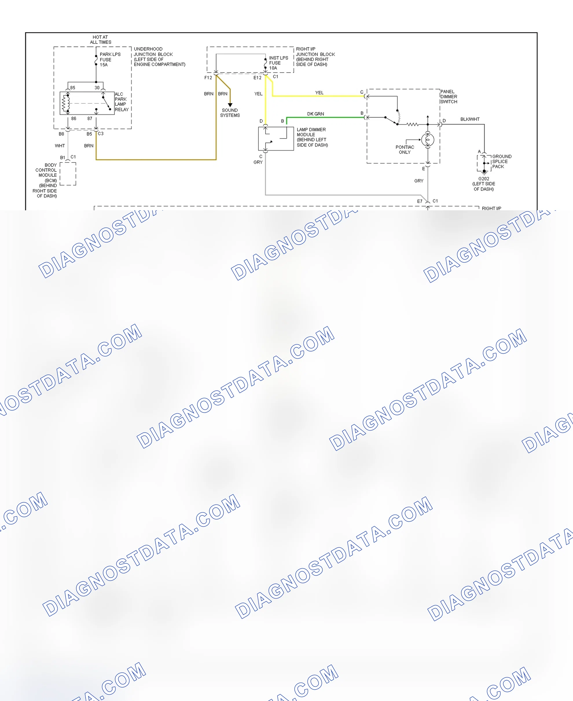 Scheme 2: Illumination/Interior Lights Wiring Diagram (Alero - 2 Of 3)