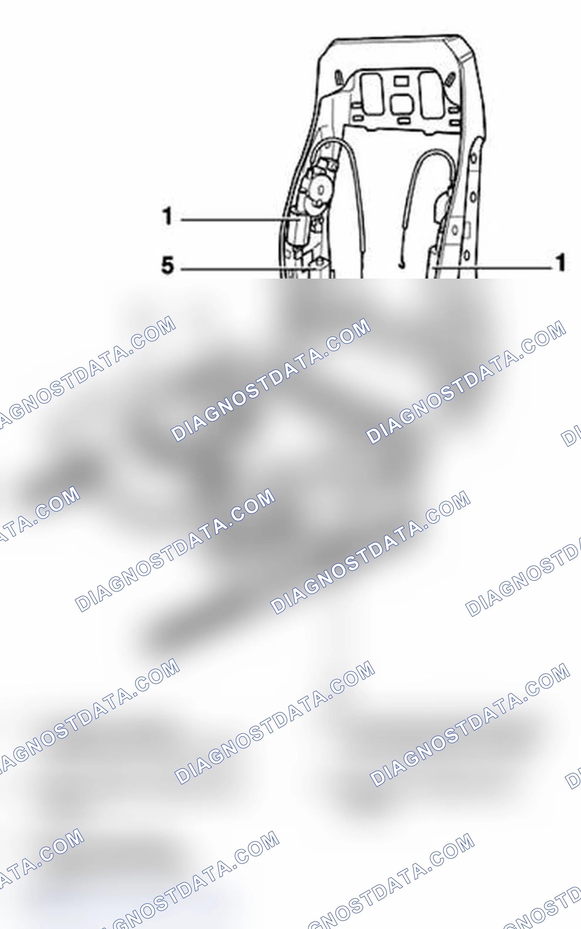 Scheme 58: Motor for backrest inclination adjustment, assembly overview
