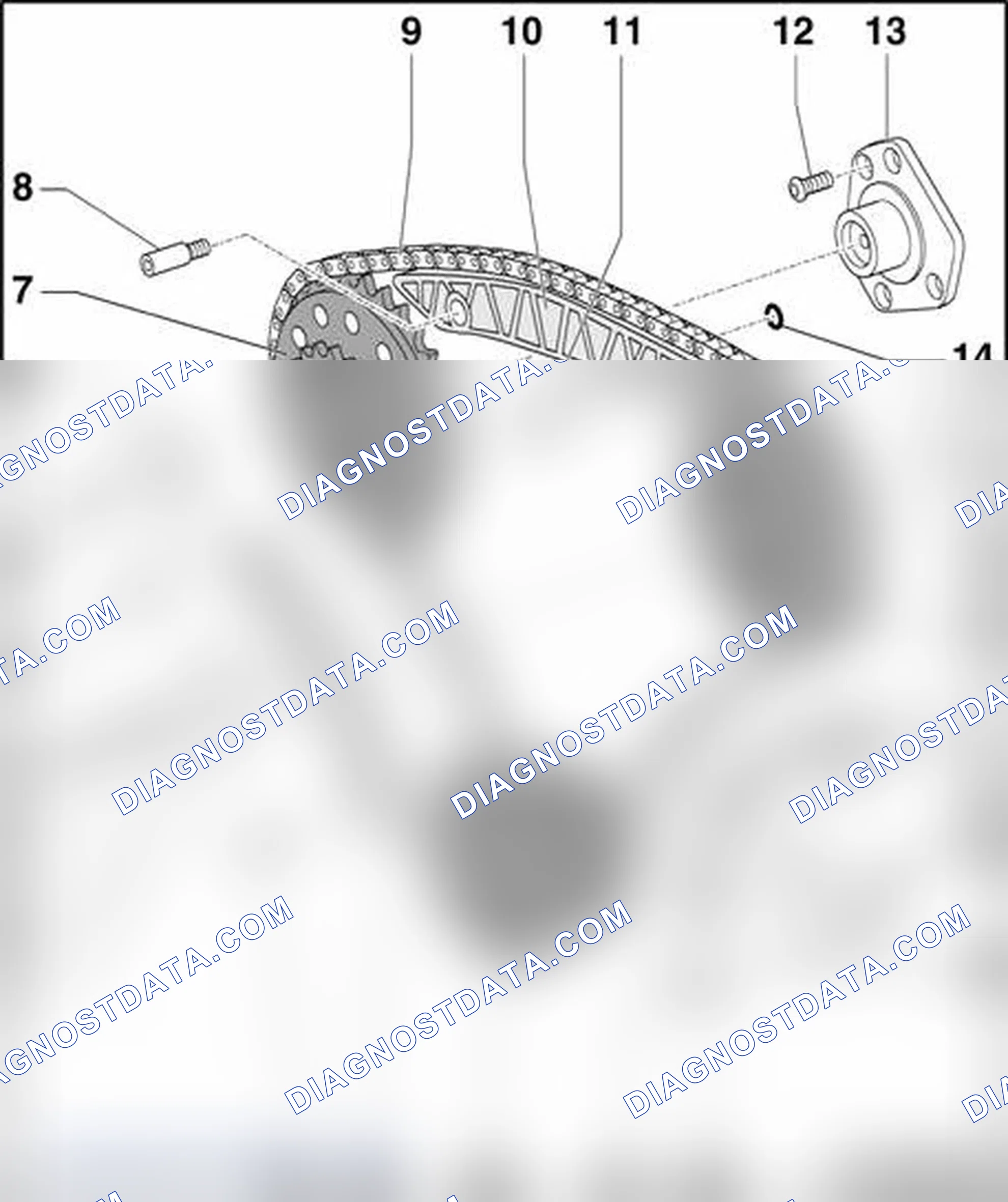 Scheme 495: Drive chain for timing mechanism, component overview