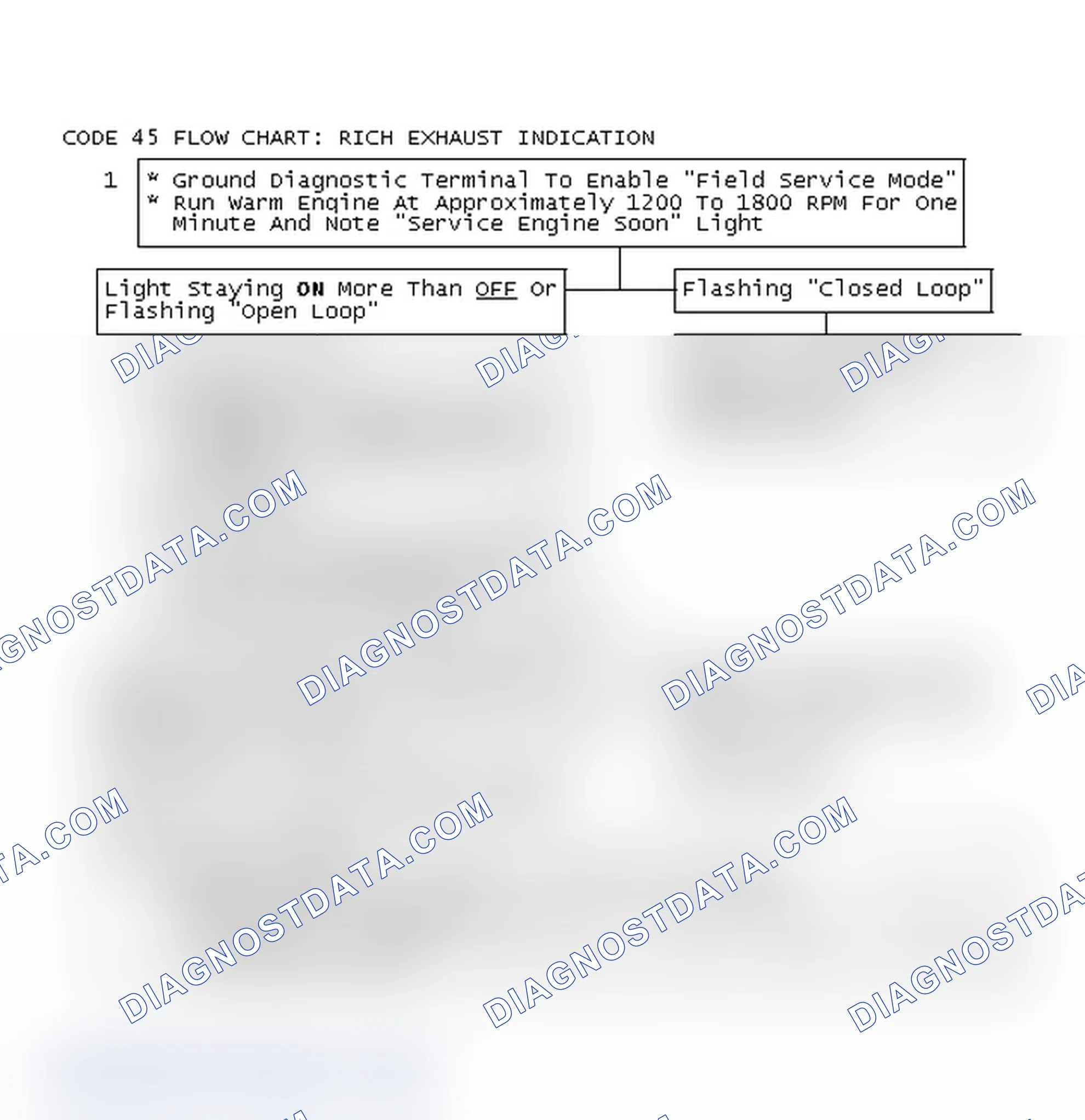 Scheme 260: Code 45 Flow Chart: Rich Exhaust Indication
