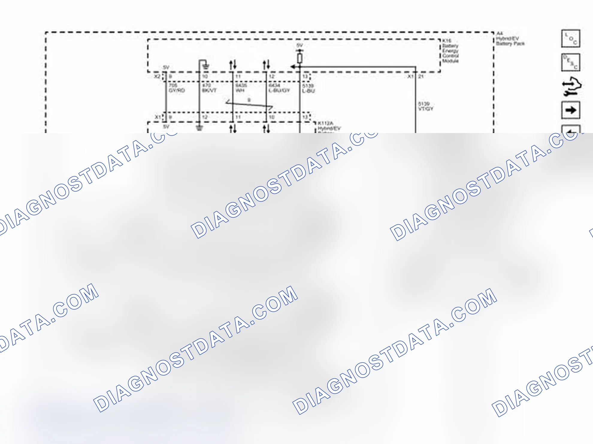 Scheme 52: K114B Hybrid Powertrain Control Module 2 Power, Ground, and Internal Battery Communication