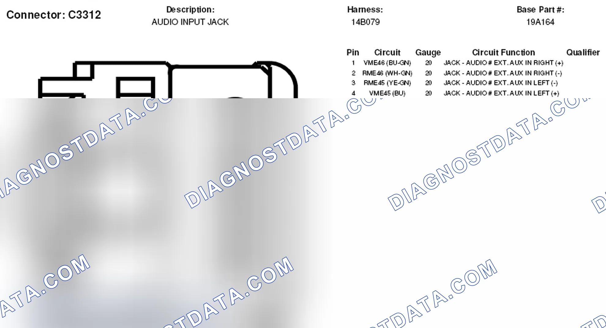 Scheme 298: Audio Input Jack Connector End View (C3312)