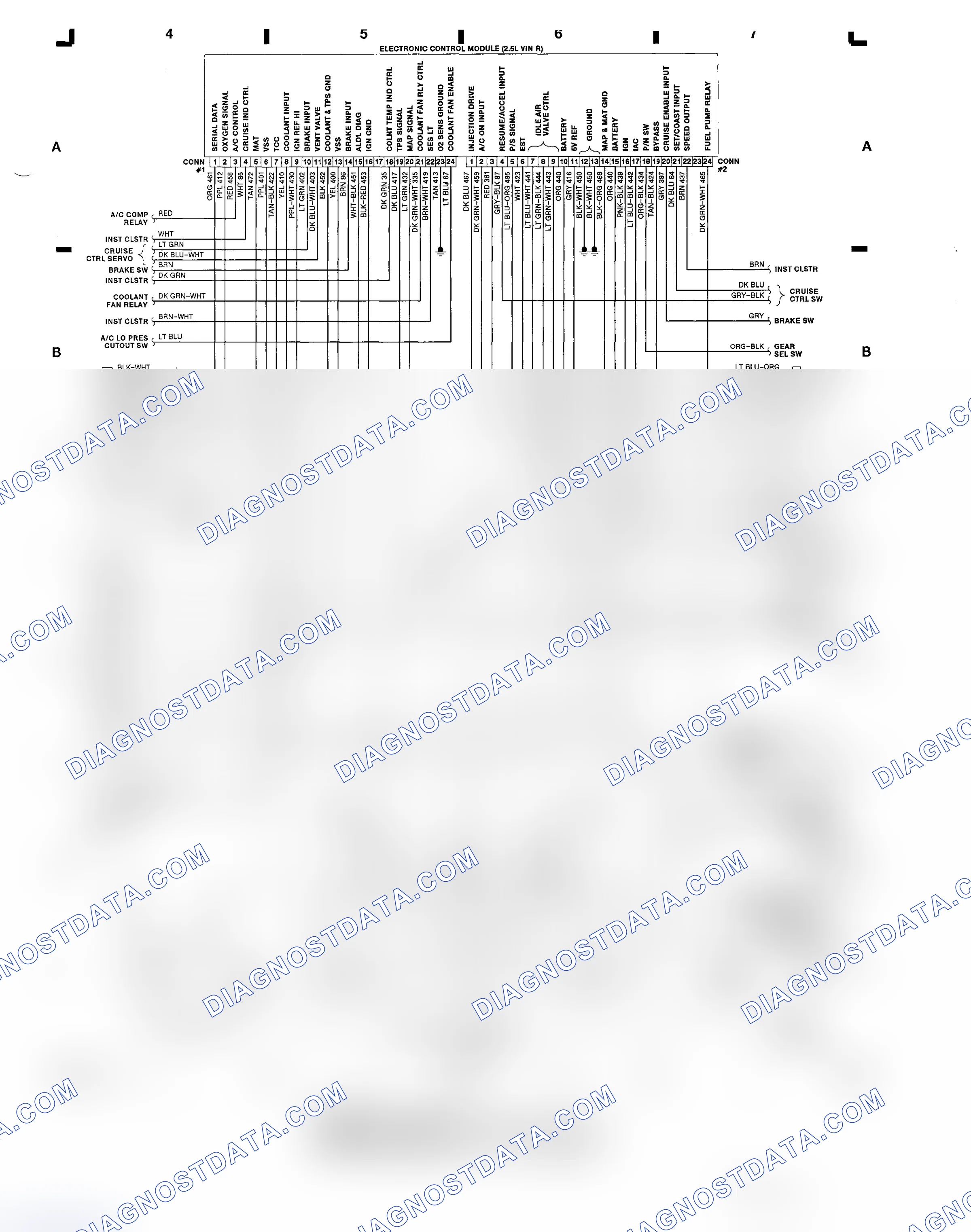 Scheme 7: 2.5L (VIN R) ECM Wiring Diagram (Century & 6000)