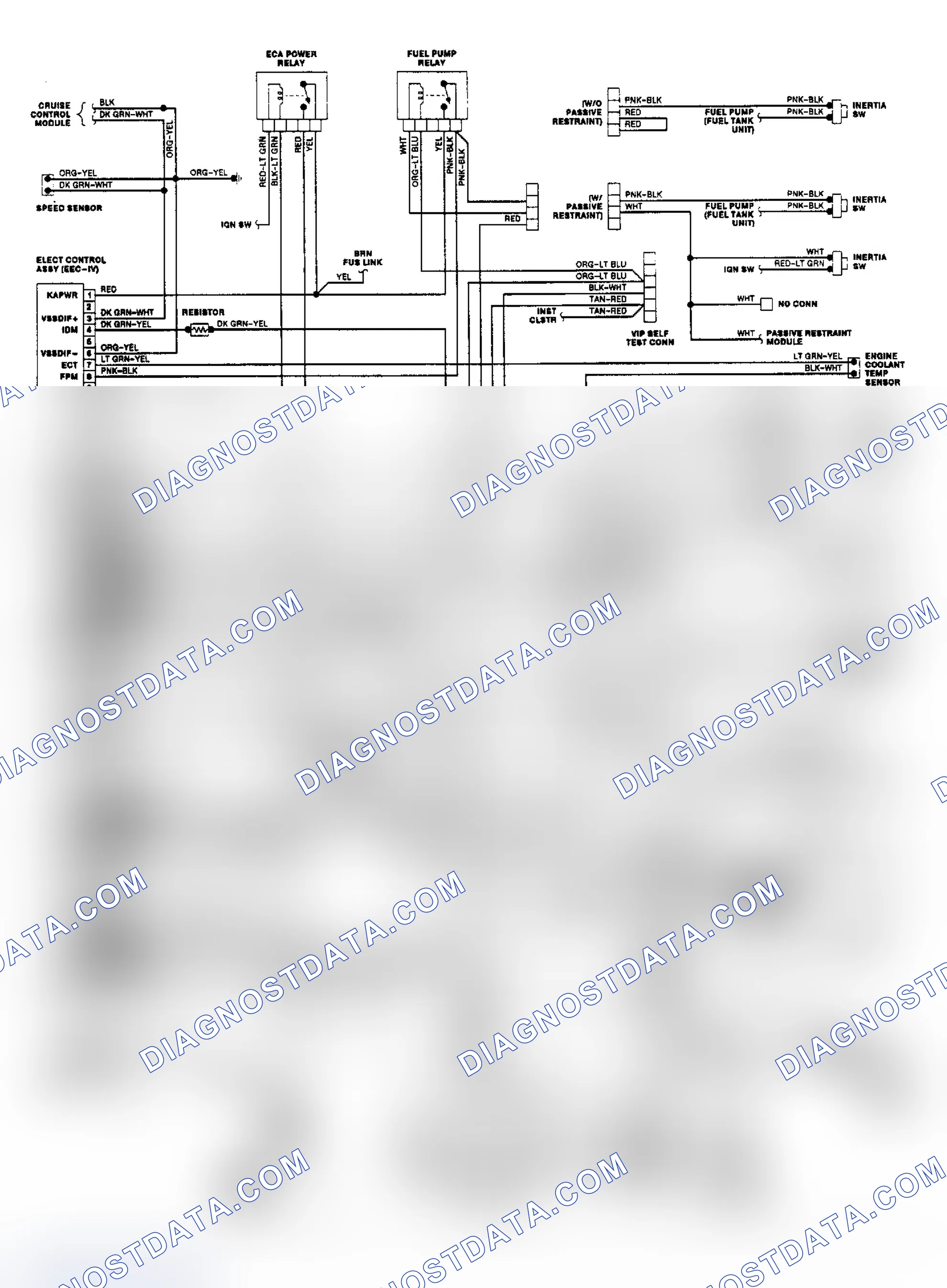 Scheme 12: 2.3L HSC MPFI EEC-IV Wiring Diagram (Tempo & Topaz)