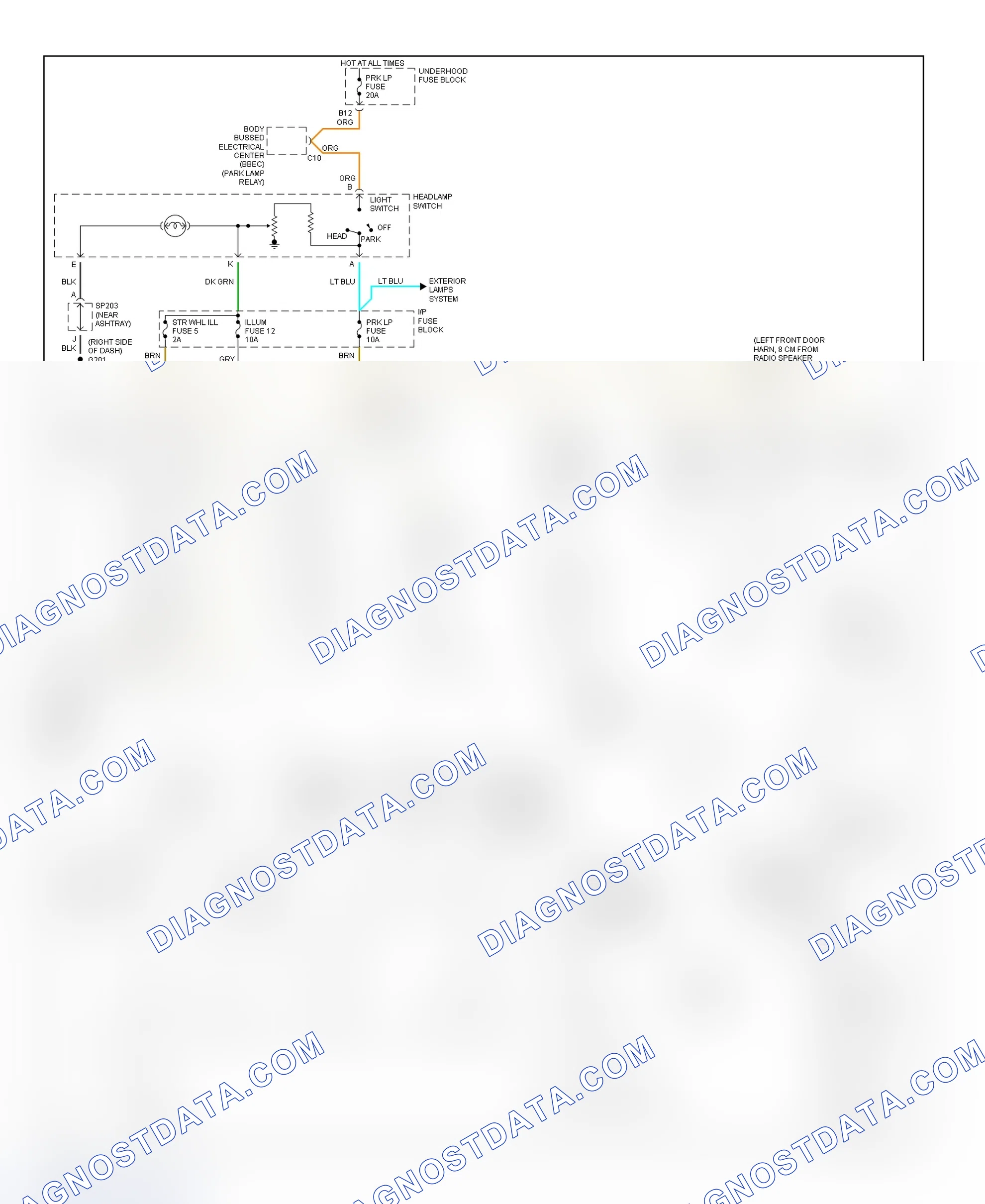 Scheme 12: Illumination/Interior Lights Wiring Diagram (Blazer, Bravada, Envoy & Jimmy - 3 Of 3)
