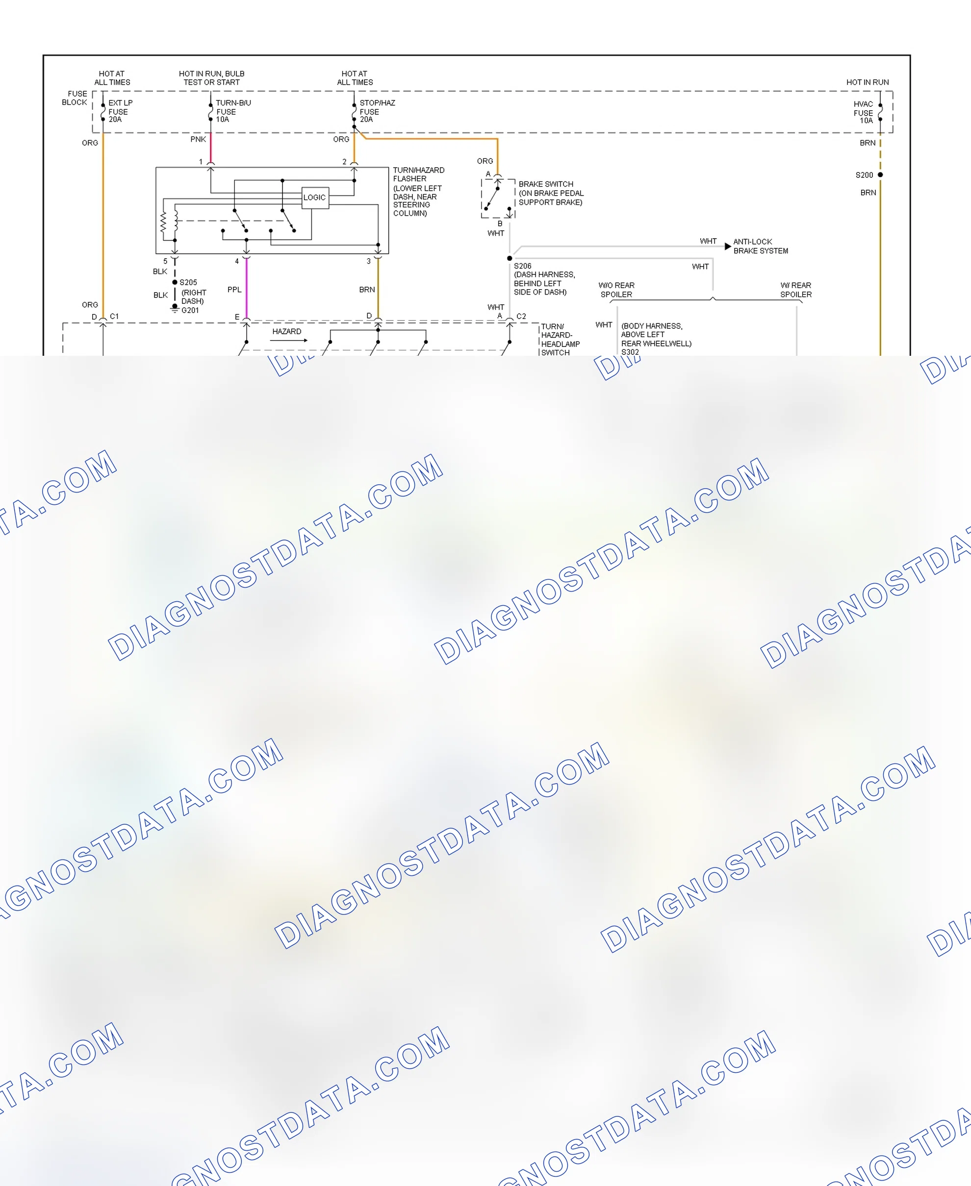Scheme 11: Exterior Lights Wiring Diagram (Cavalier & Sunfire)