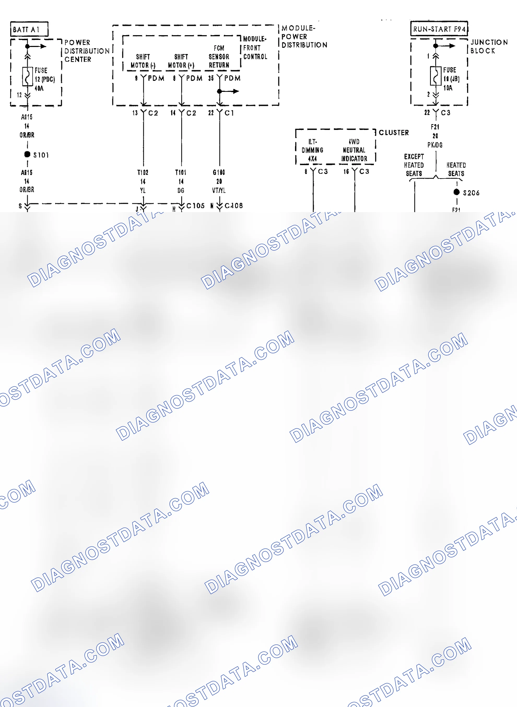 Scheme 49: C140C- TRANSFER CASE MOTOR CONTROL CIRCUIT HIGH