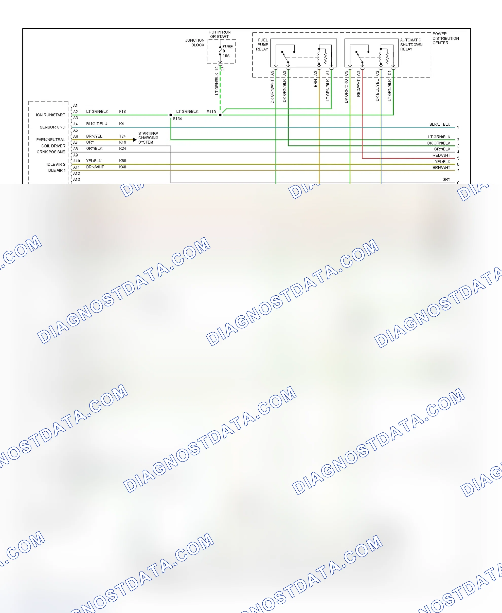 Scheme 52: PCM Wiring Diagram (Ram Van & Ram Wagon - 1500 - 3.9L - 1 Of 3)
