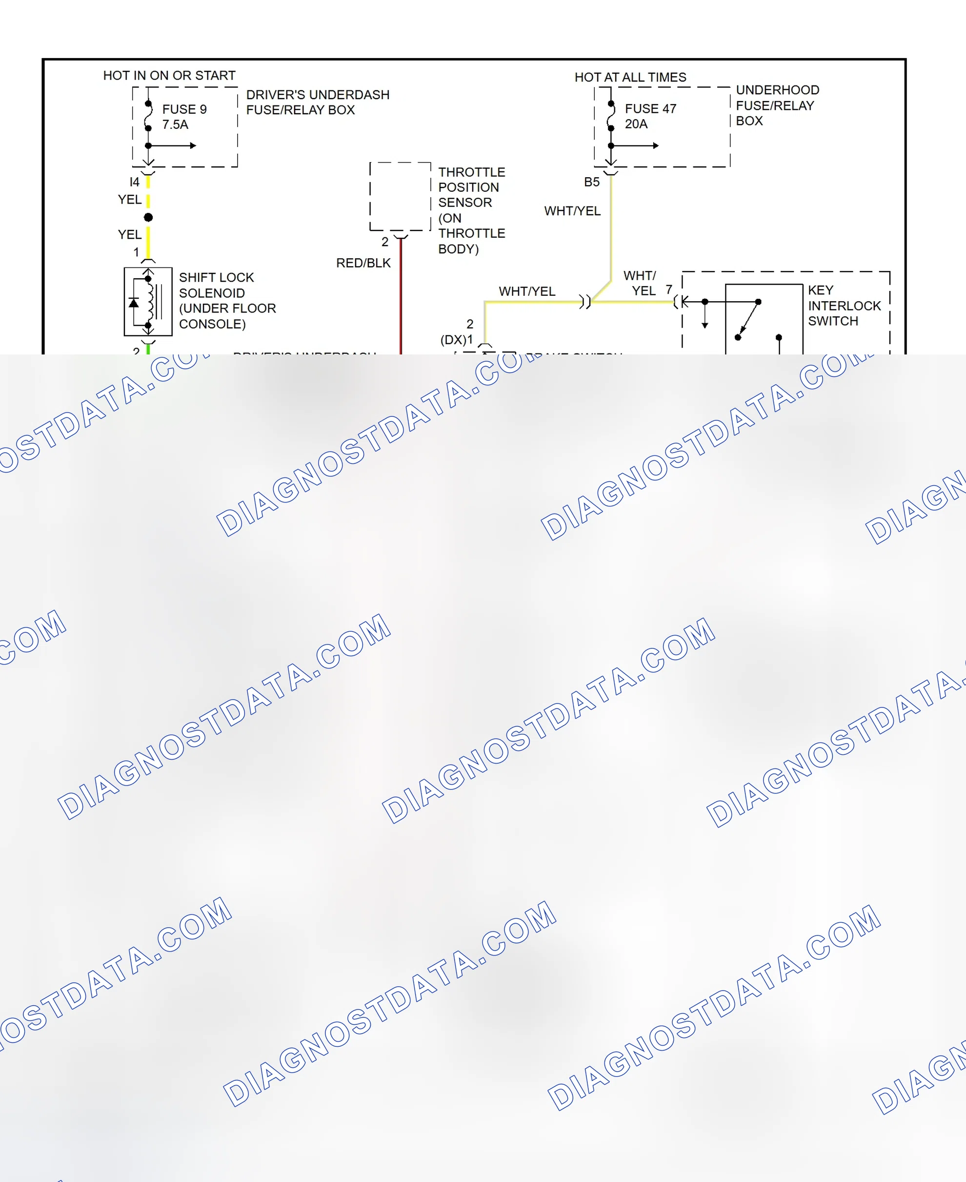 Scheme 66: Shift & Key Interlock System Wiring Diagram (Honda Accord)