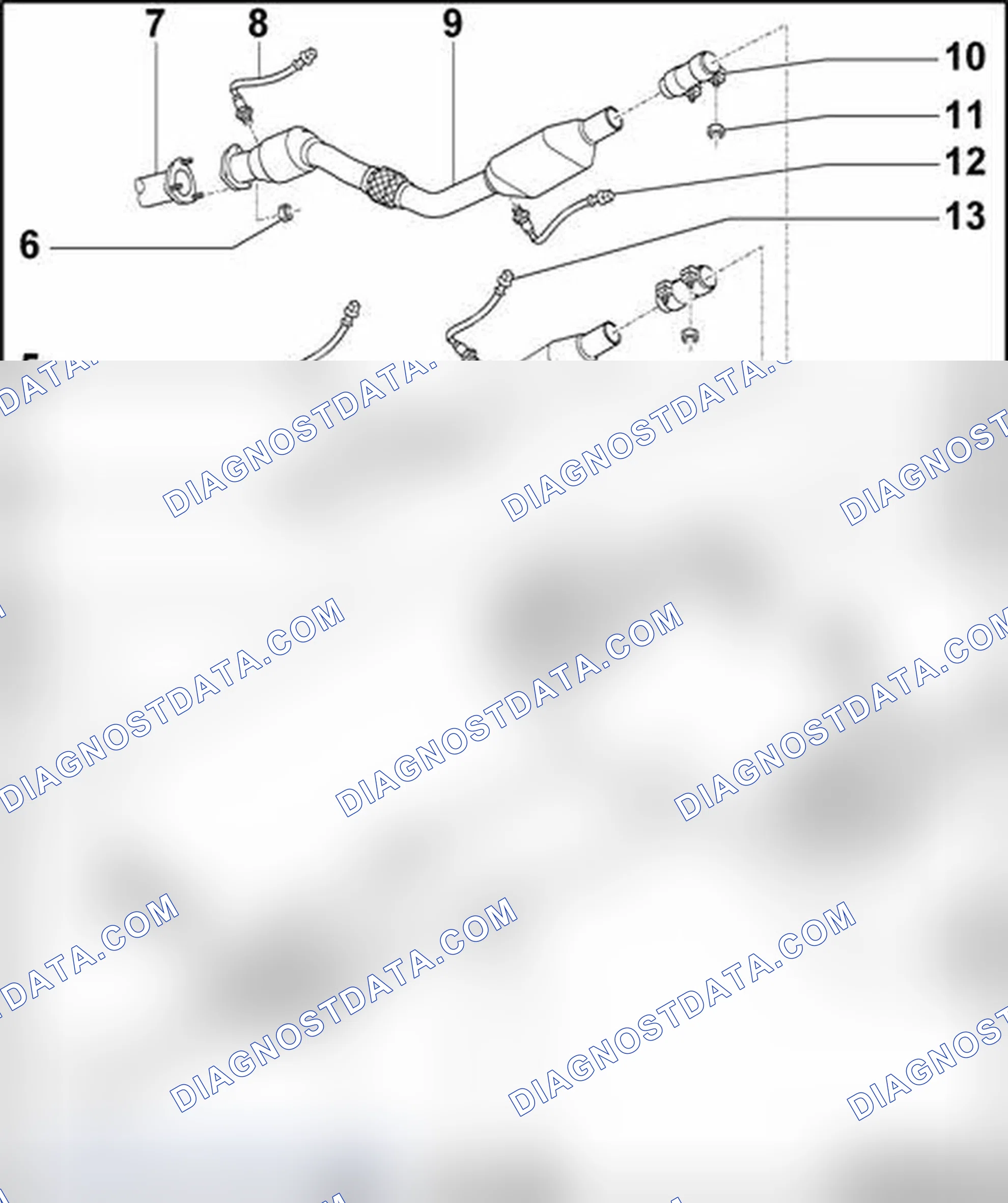Scheme 492: Exhaust system, component overview