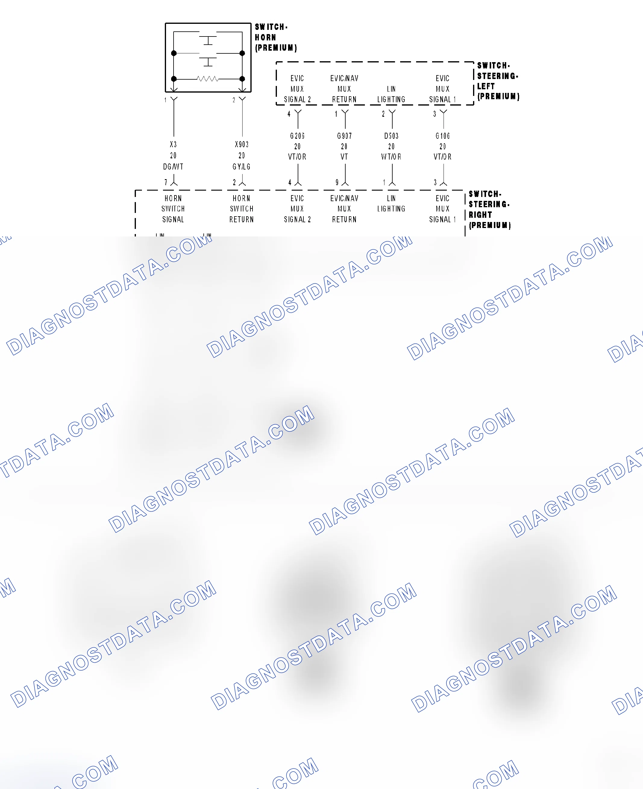Scheme 9: B1489-STEERING WHEEL CONTROL AUDIO SWITCH CIRCUIT