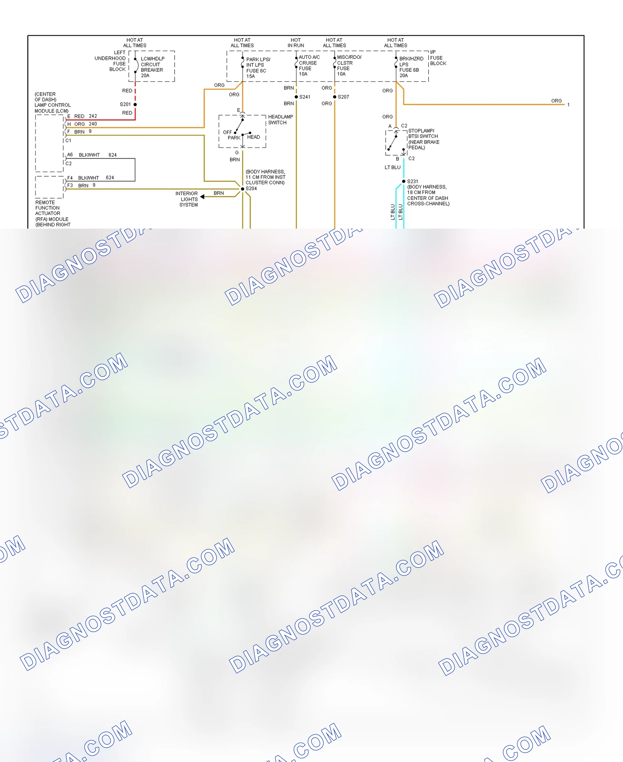 Scheme 5: Exterior Lights Wiring Diagram (Bonneville - With Lamp Monitor - 1 Of 2)