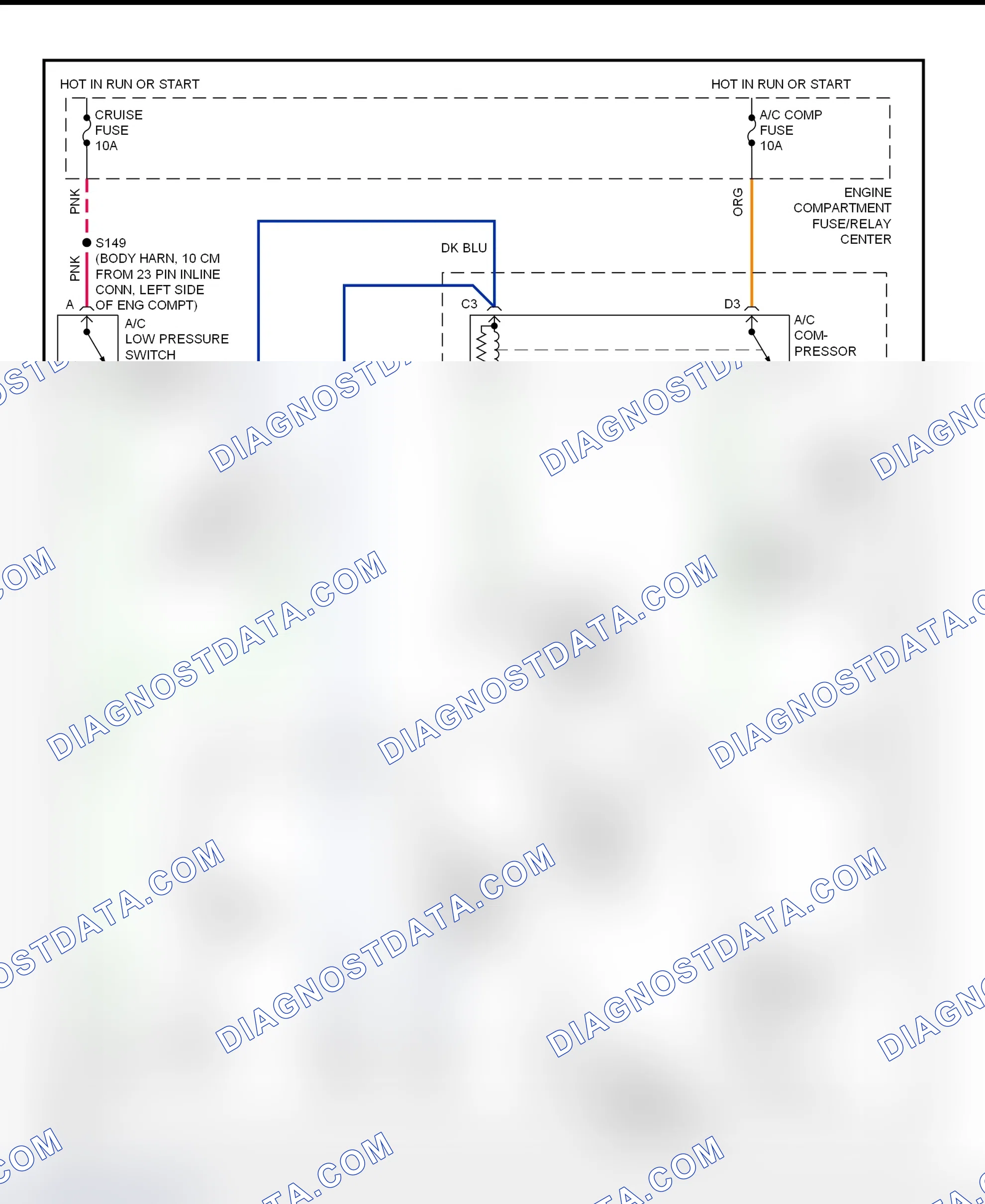 Scheme 54: A/C Compressor Clutch Control Circuit Wiring Diagram (2000 Eldorado)