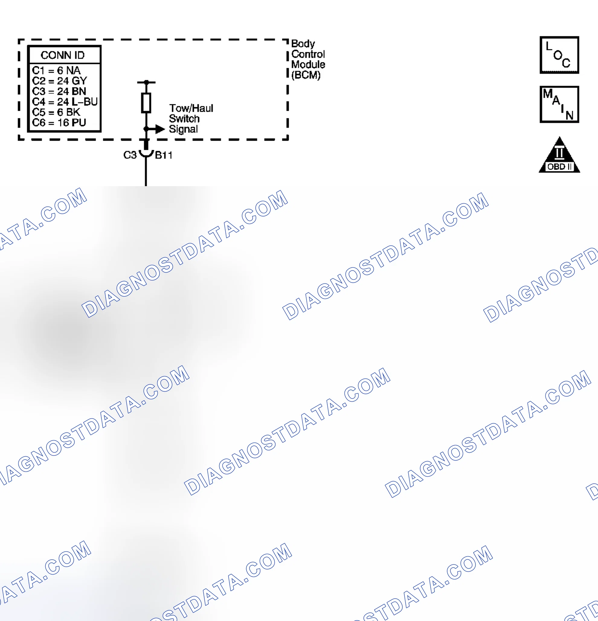 Scheme 164: Tow/Haul Switch/Indicator Always On or Inoperative
