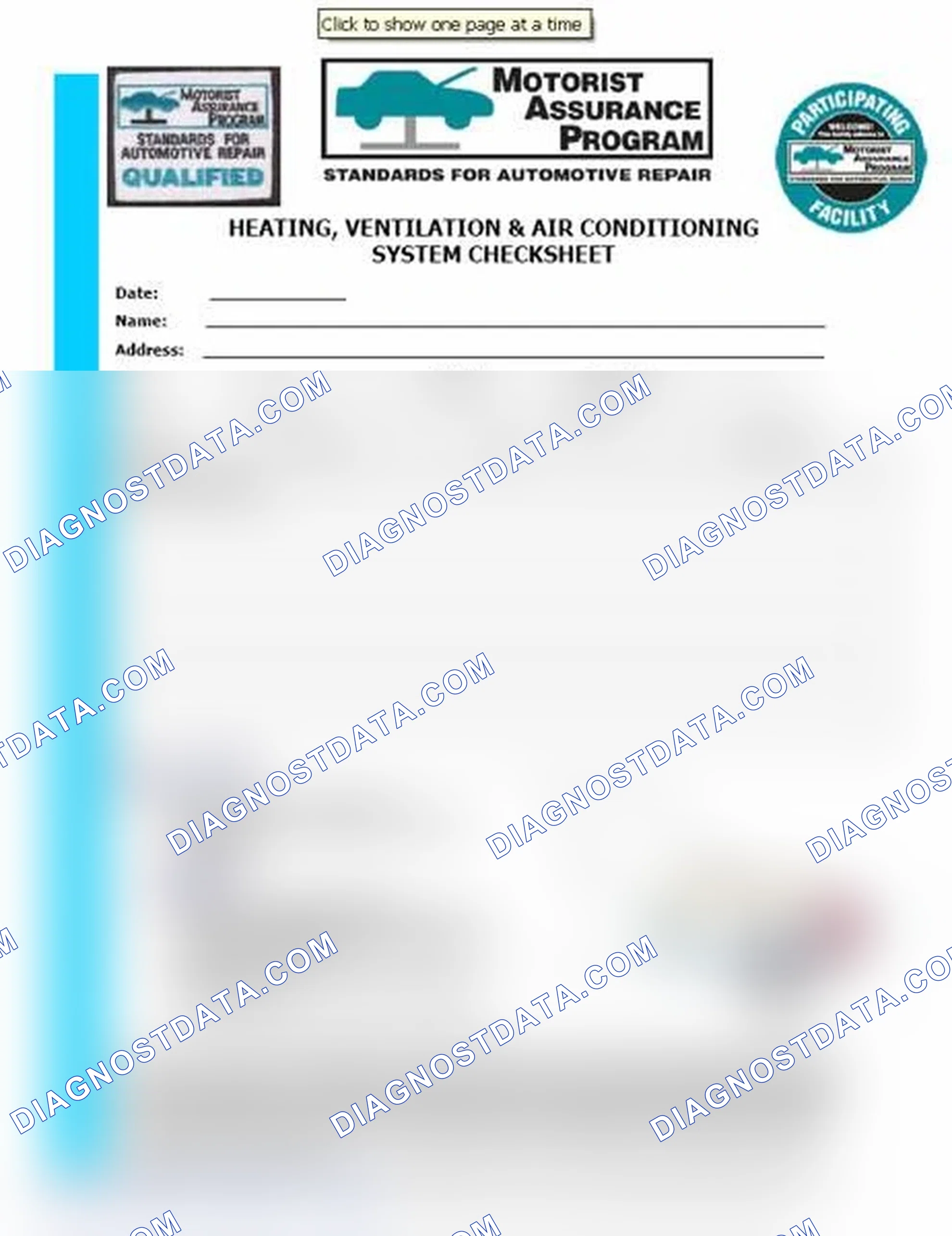 Scheme 15: Heating, Ventilation & Air Conditioning System Checksheet (1 Of 2)