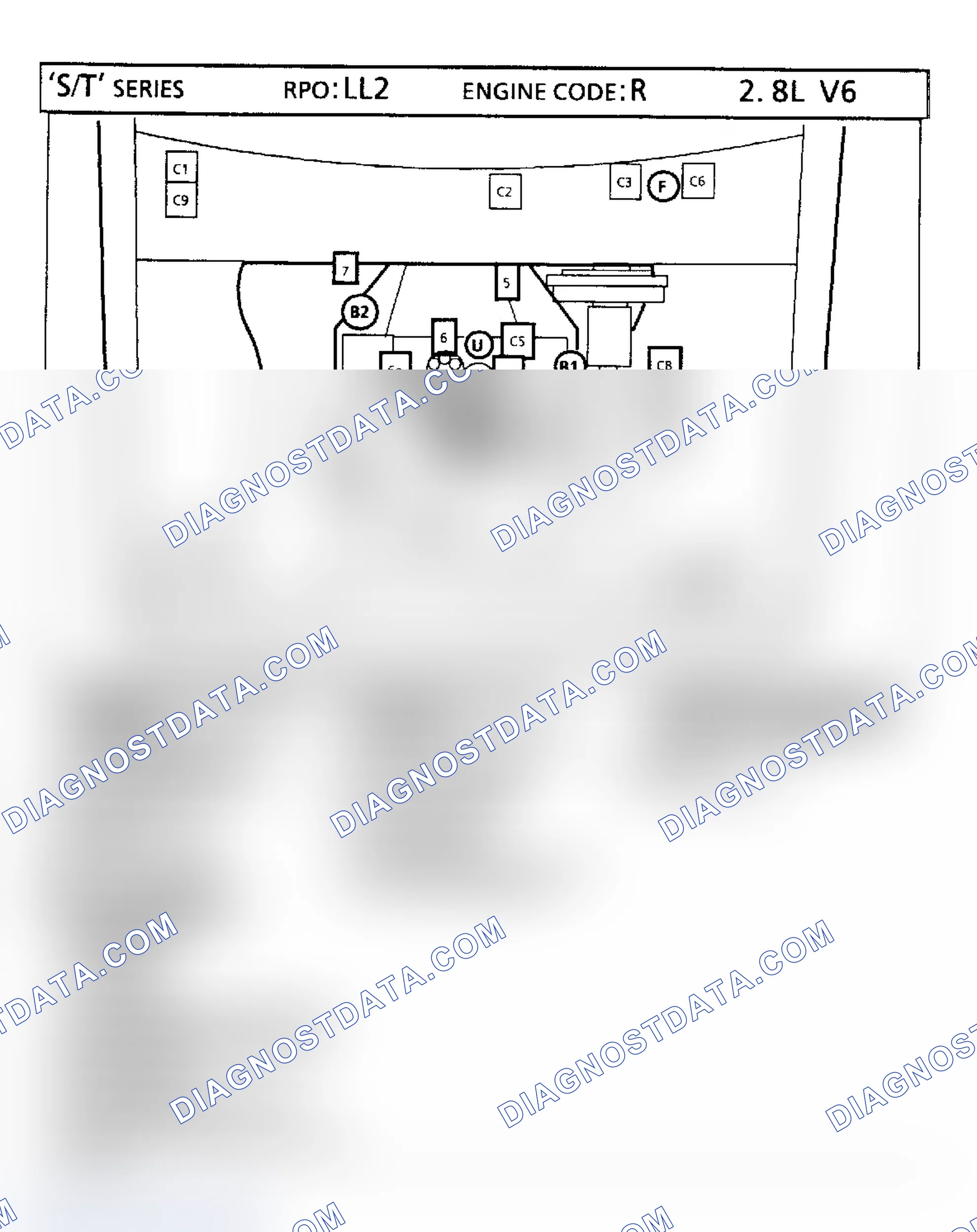 Scheme 101: 2.8L VIN "R" - "S/T" Series Truck Component Locations