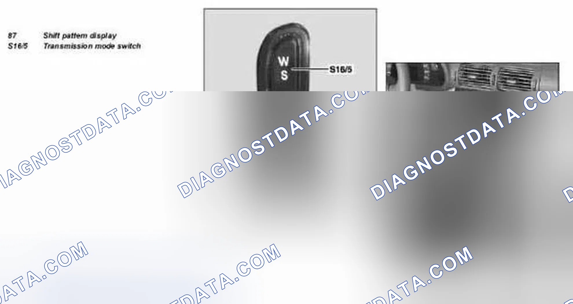 Scheme 57: Identifying Shift Pattern Display And Transmission Mode Switch (Transmission 722.6 Model 203, 209.3 Up To 31.5.03) - Shown In Model 203