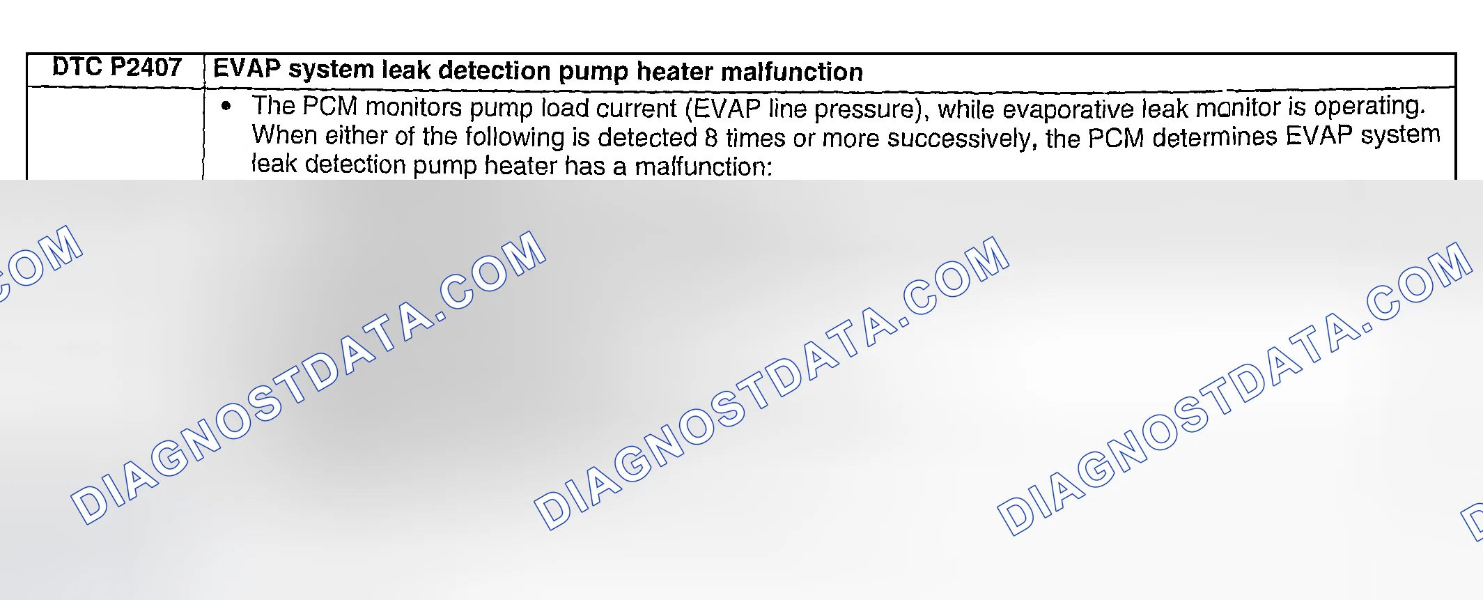 Scheme 218: DTC P2407: EVAPORATIVE EMISSIONS SYSTEM LEAK DETECTION PUMP HEATER MALFUNCTION
