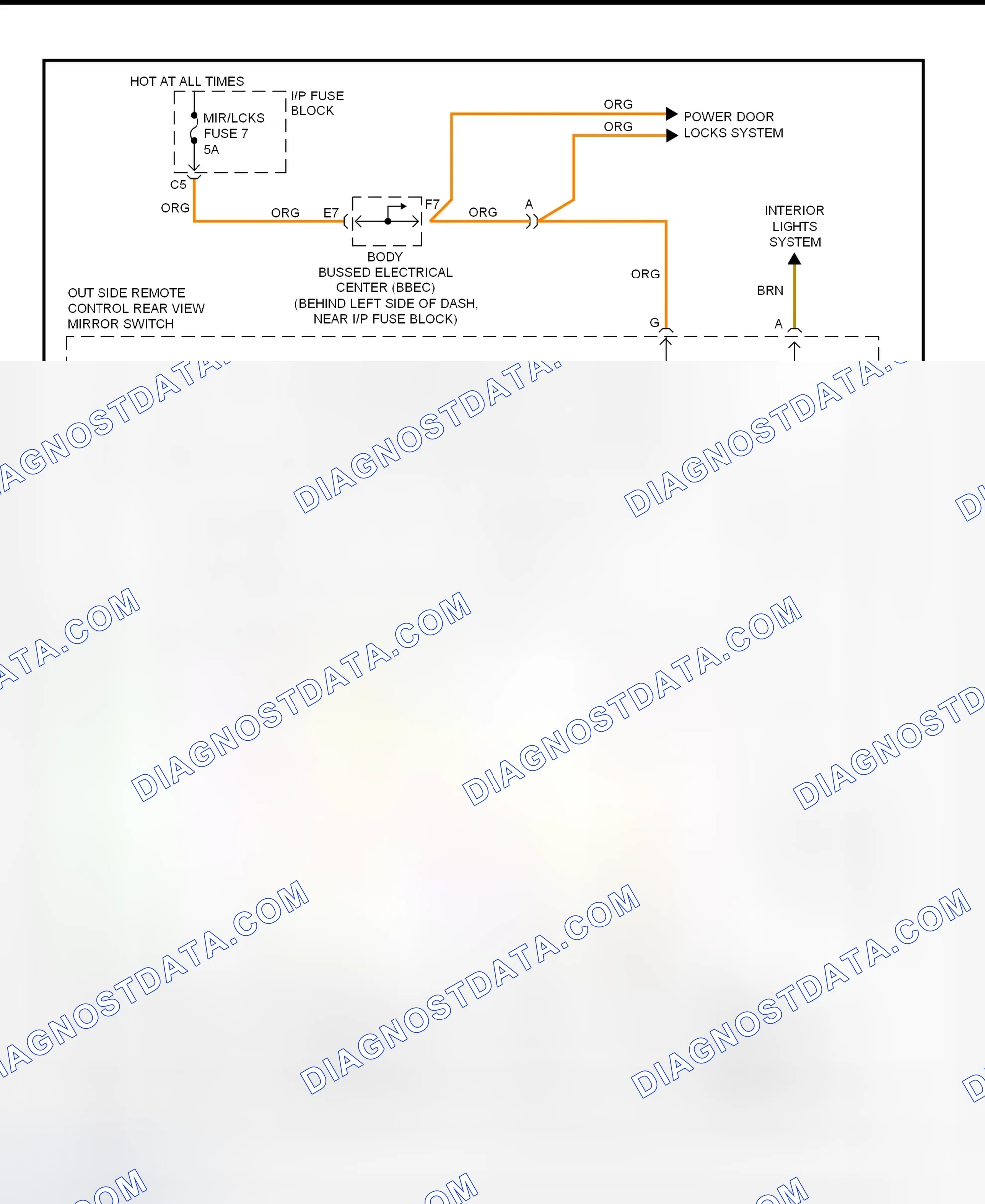 Scheme 3: Power Mirror System Wiring Diagram (Hombre)