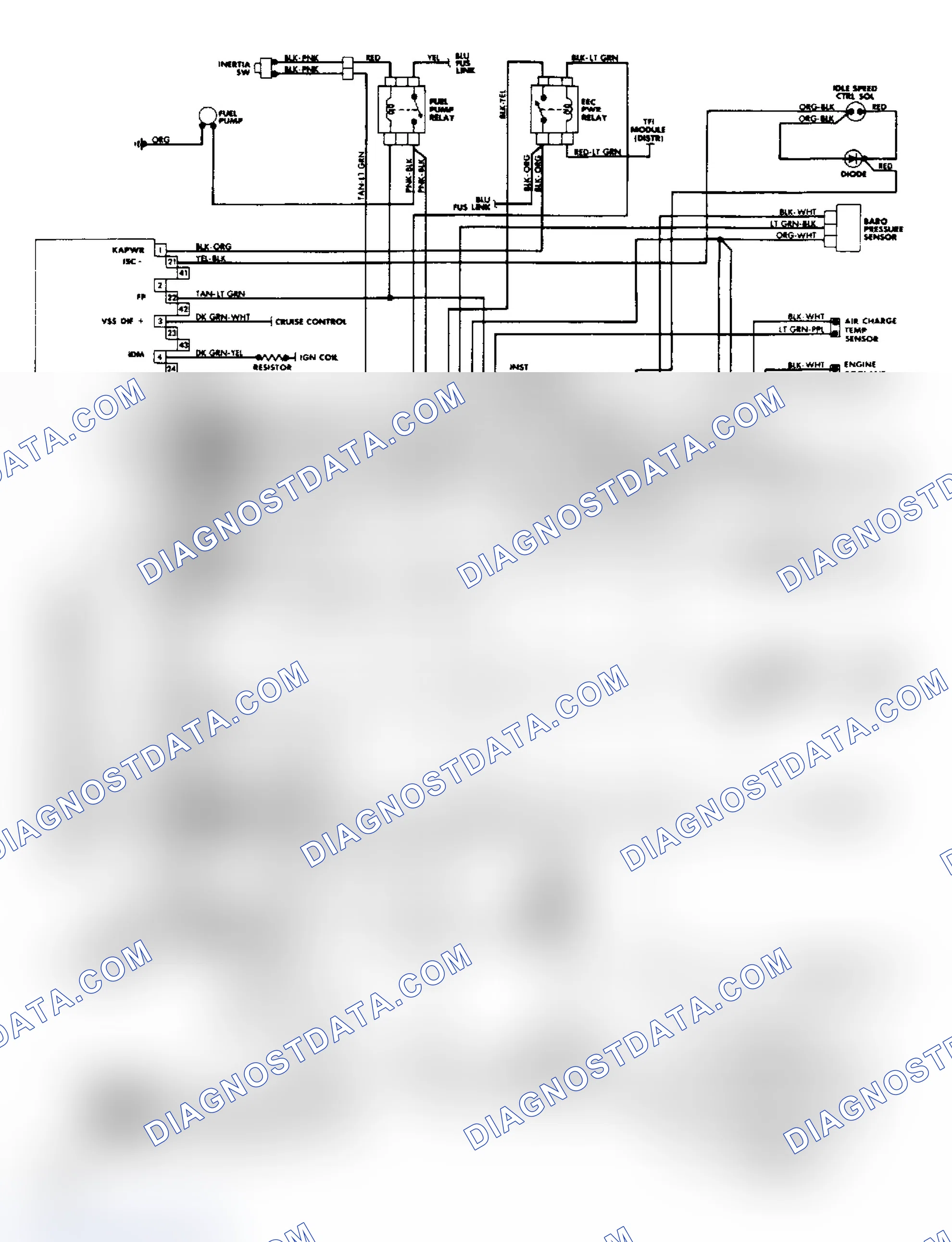 Scheme 95: 3.8L MPFI (RWD) Wiring Diagram (Cougar & Thunderbird)