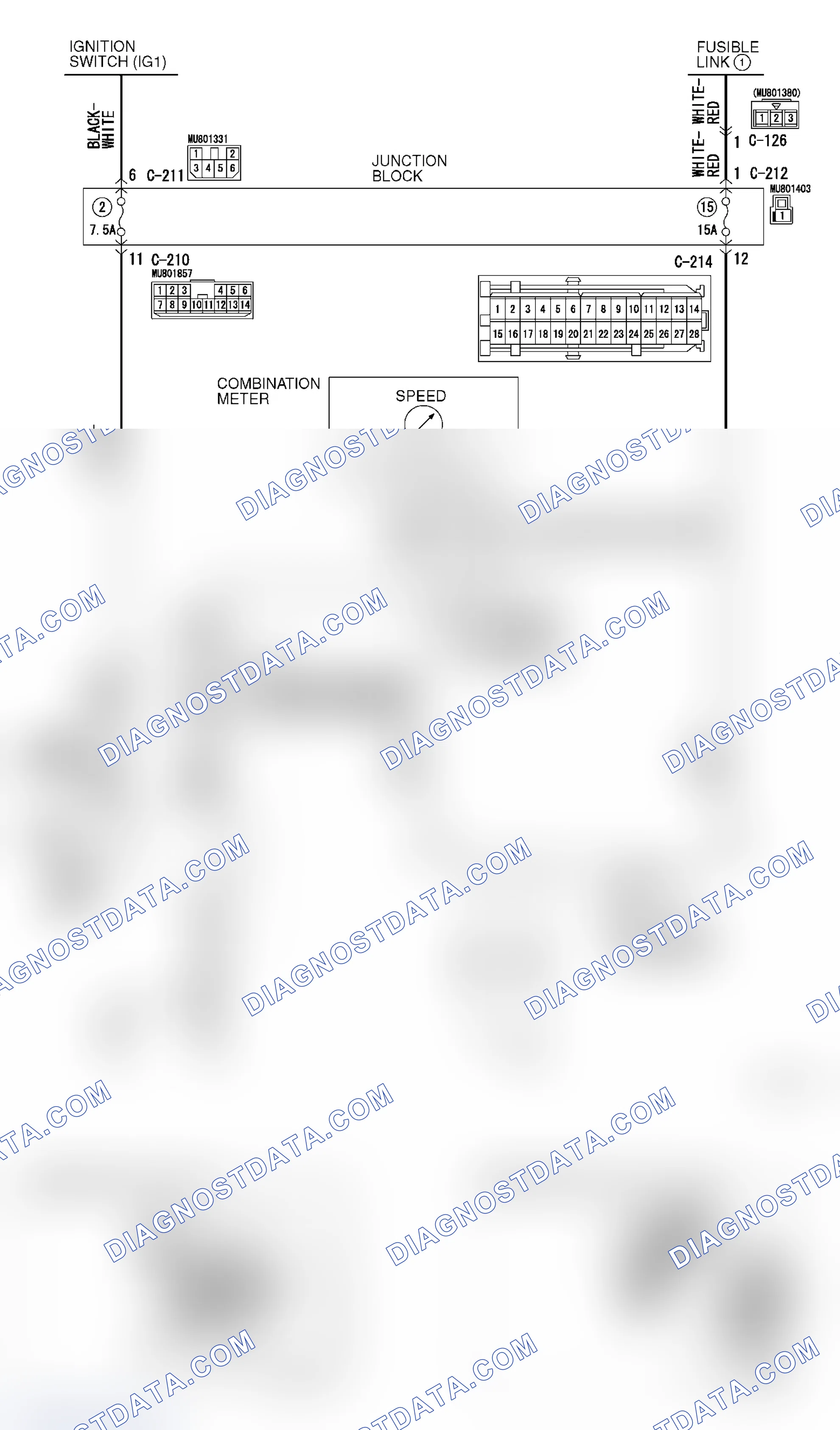 Scheme 256: INSPECTION PROCEDURE 1: Speedometer does not Work.
