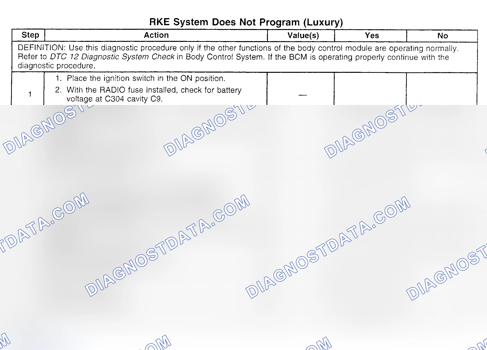 Scheme 67: TEST L: REMOTE KEYLESS ENTRY SYSTEM DOES NOT PROGRAM (LUXURY)