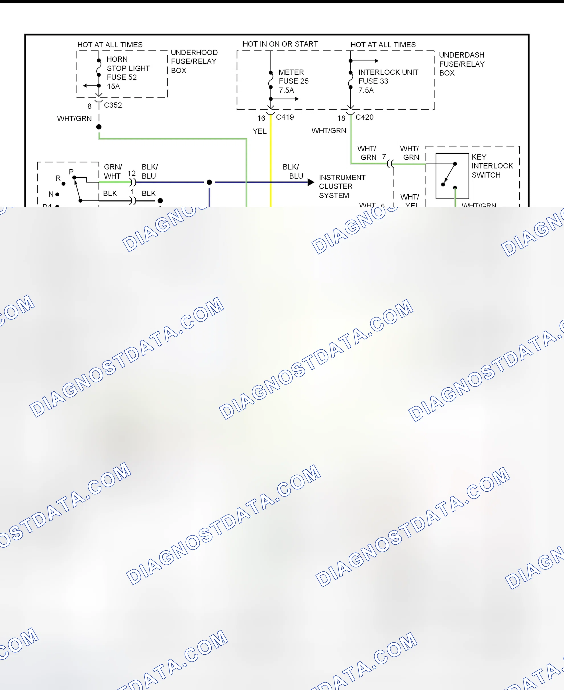 Scheme 124: Shift & Key Interlock System Wiring Schematic (1997 Honda Civic)