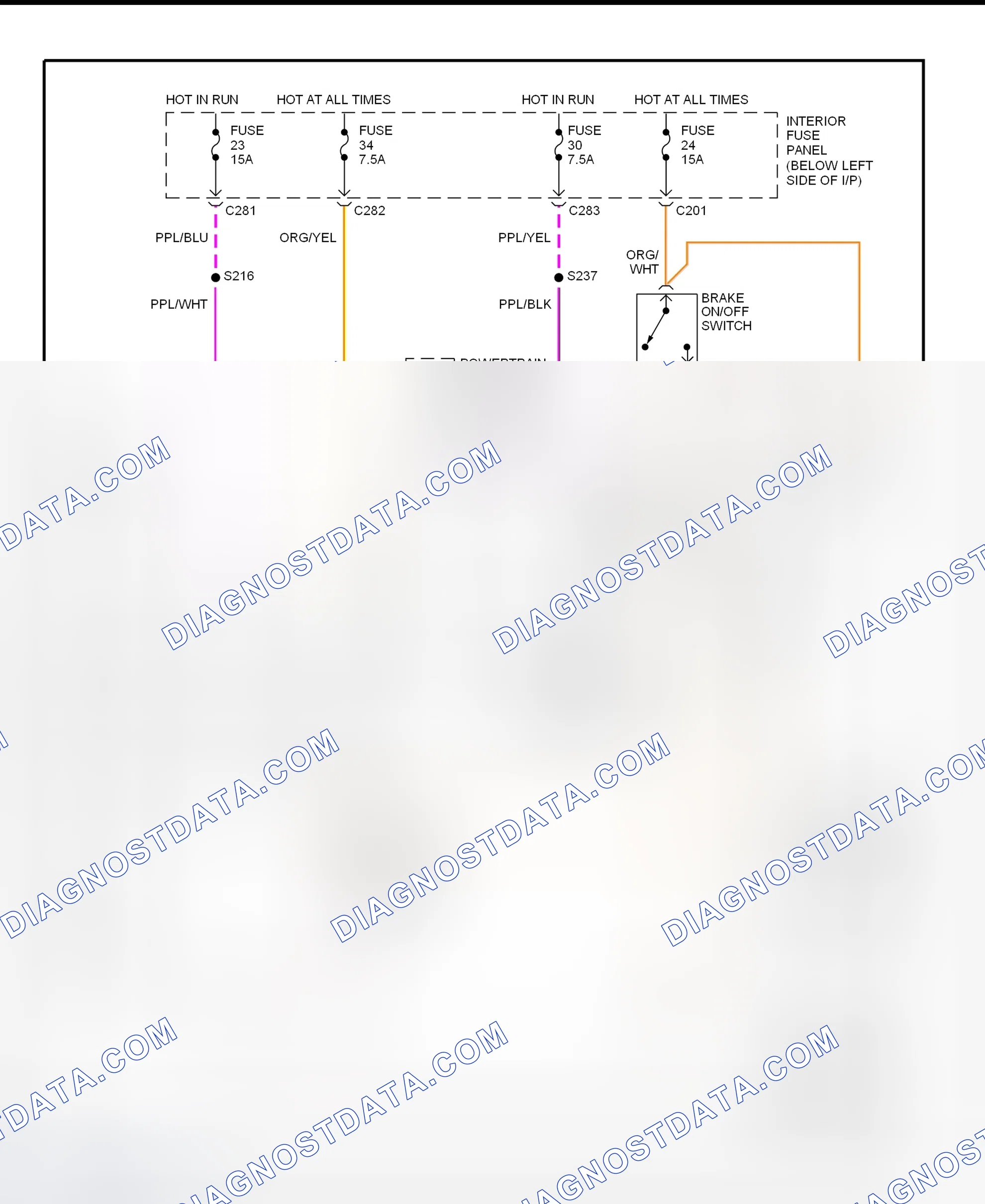 Scheme 134: Shift Interlock System Wiring Diagram (1997 Contour & Mystique)