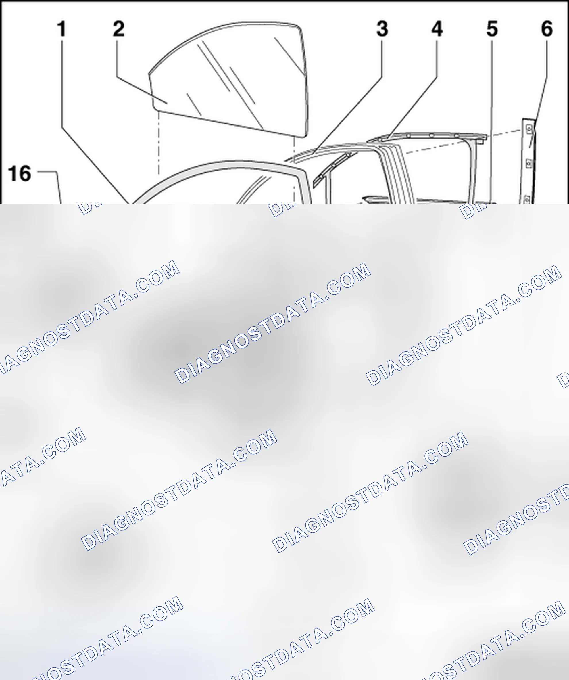 Scheme 57: FRONT DOOR WINDOW ASSEMBLY OVERVIEW