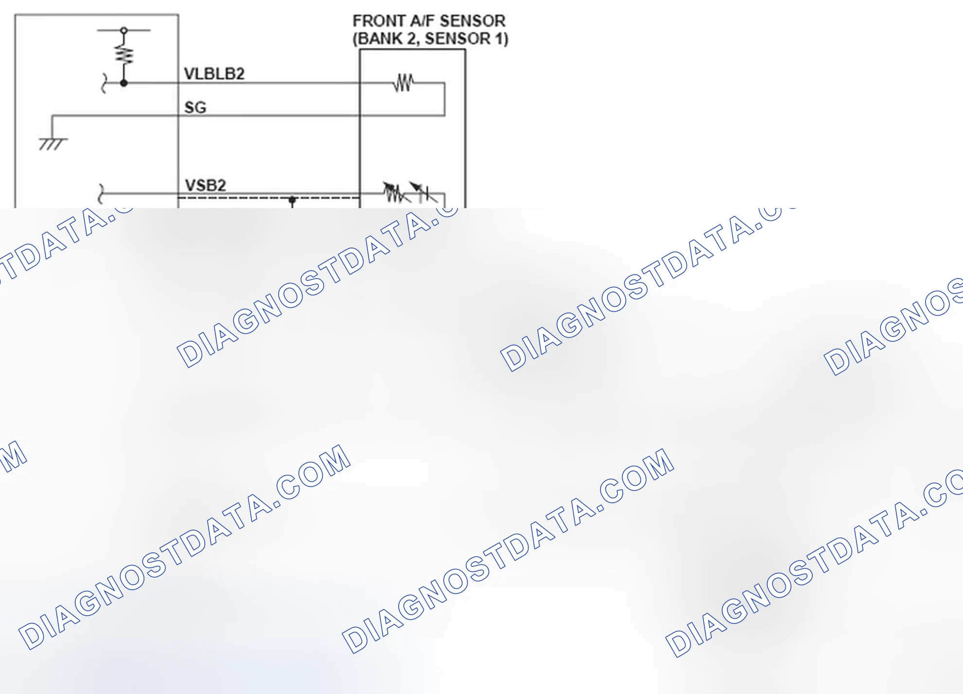 Scheme 303: Front Air/Fuel Ratio (A/F) Sensor (Bank 2, Sensor 1) - Circuit Diagram