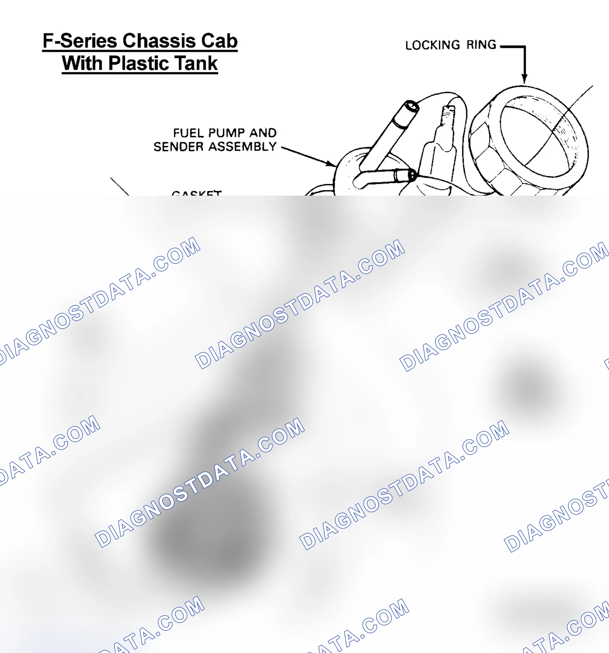 Fig. 3: Electric Fuel Pump/Sending Unit Assembly shown is for vehicles with 7.5L engines. All models similar.