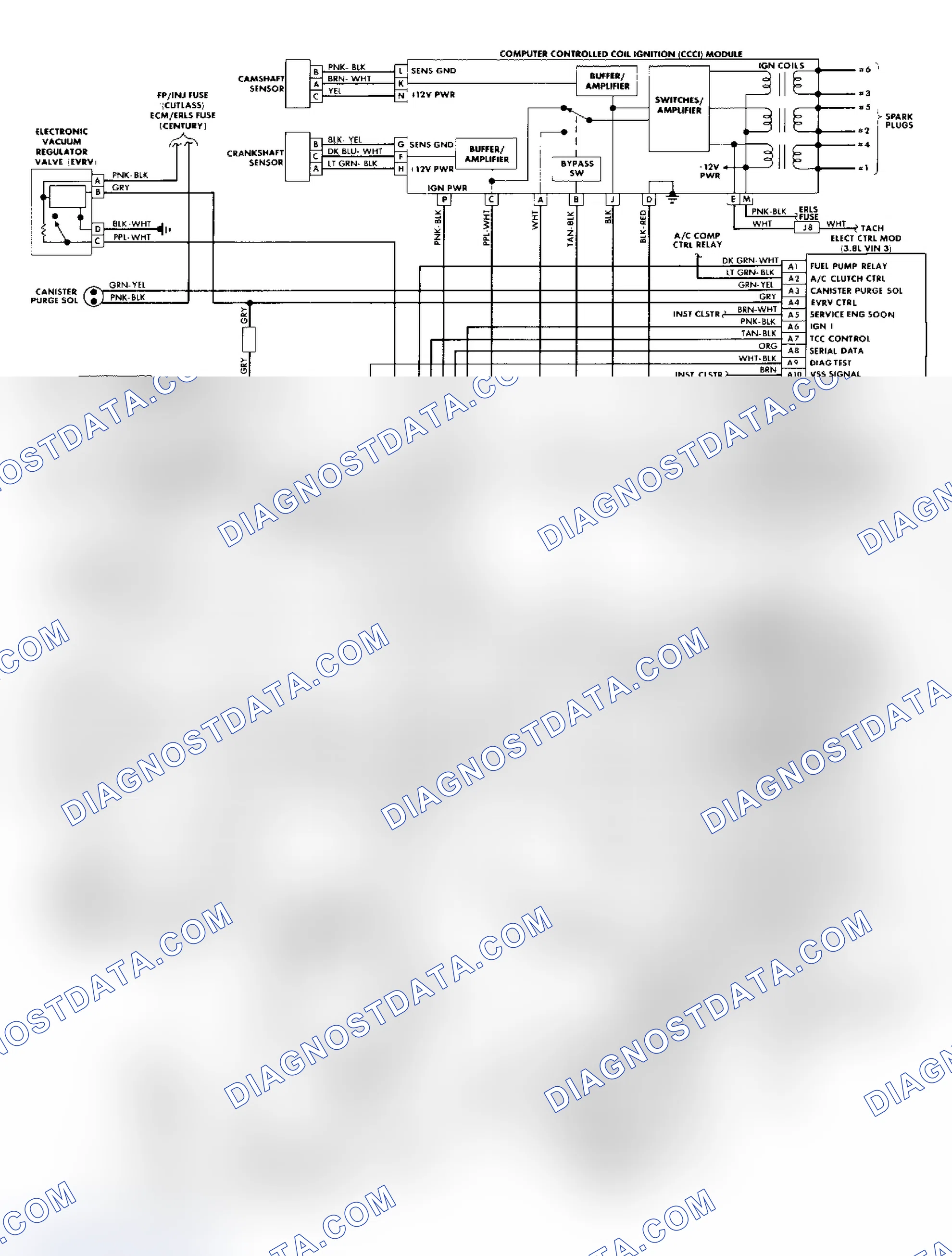 Scheme 242: Port Fuel Injection Wiring Diagram (3.8L "C" & "H" Bodies)