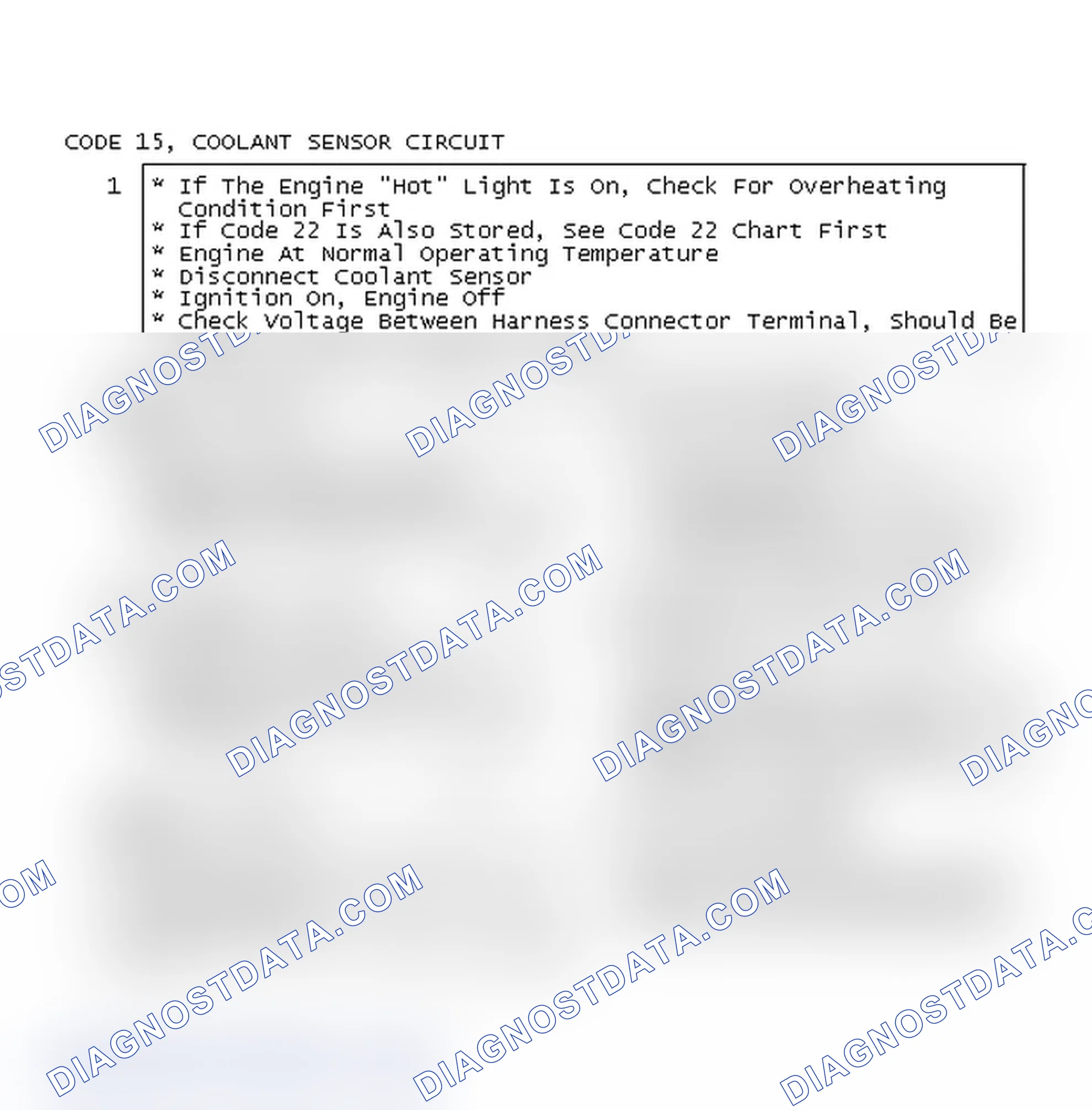 Scheme 412: Code 15, Coolant Sensor Circuit
