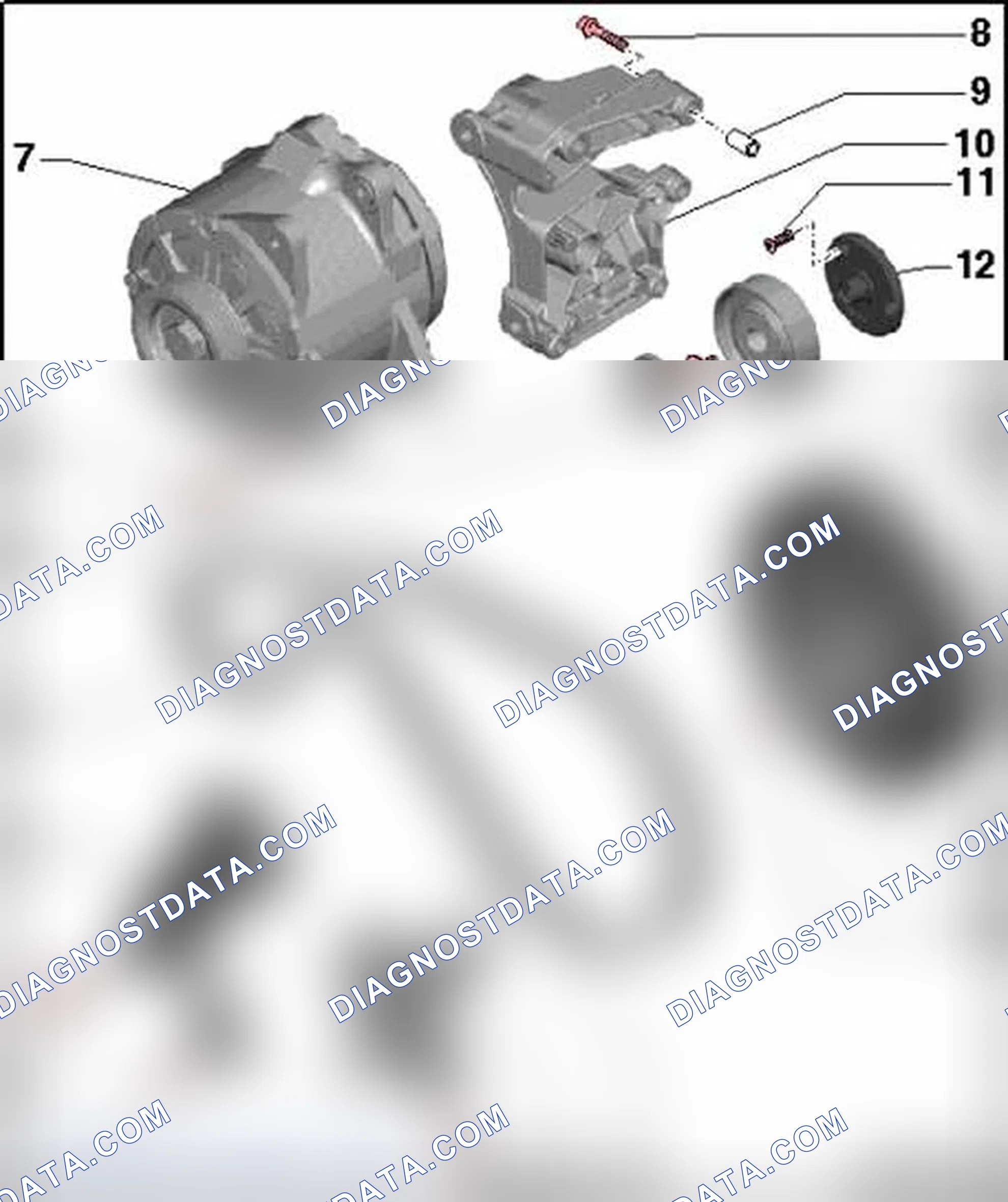Scheme 459: Ribbed belt drive, assembly overview