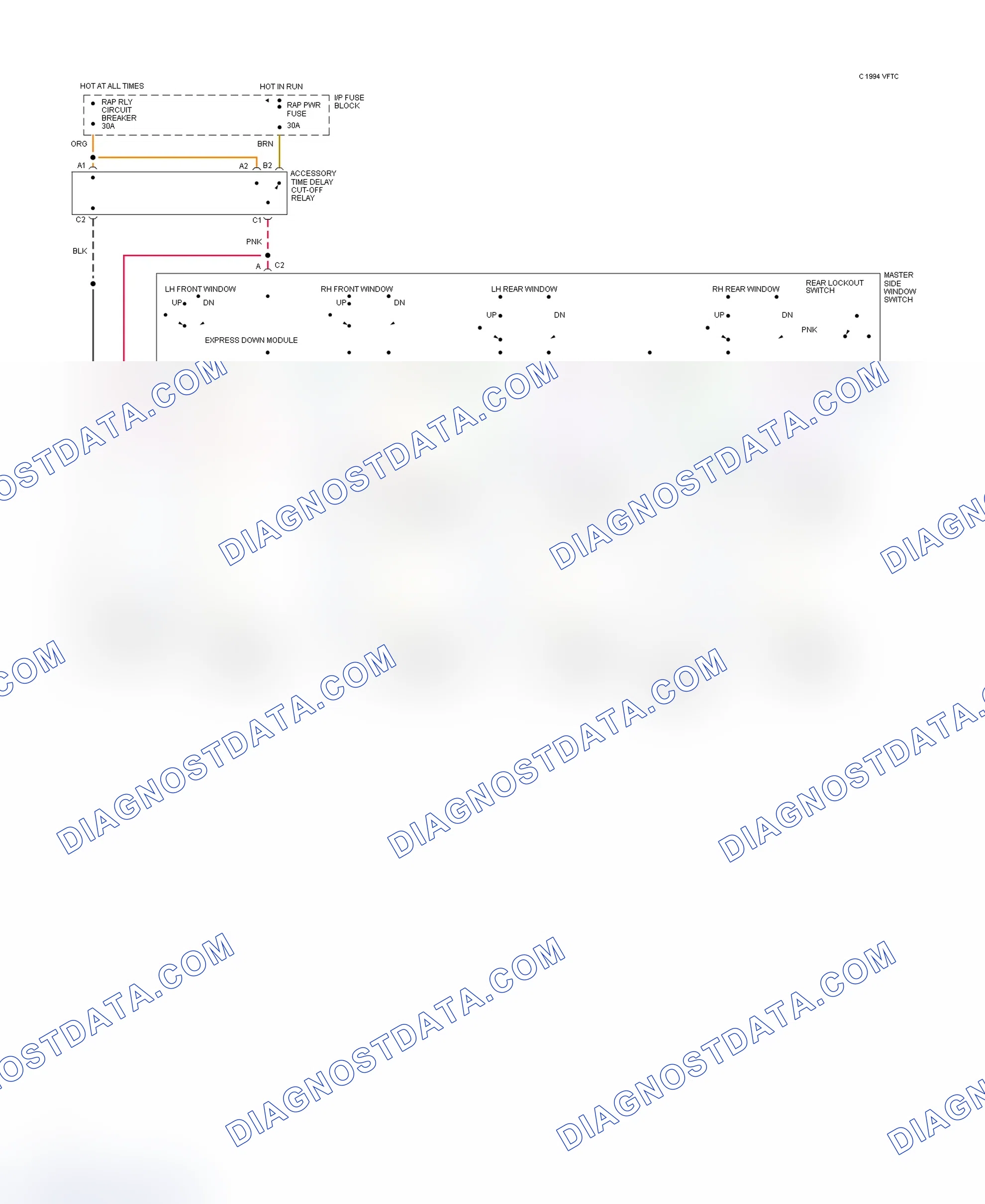 Scheme 1: Power Window System Wiring Diagram