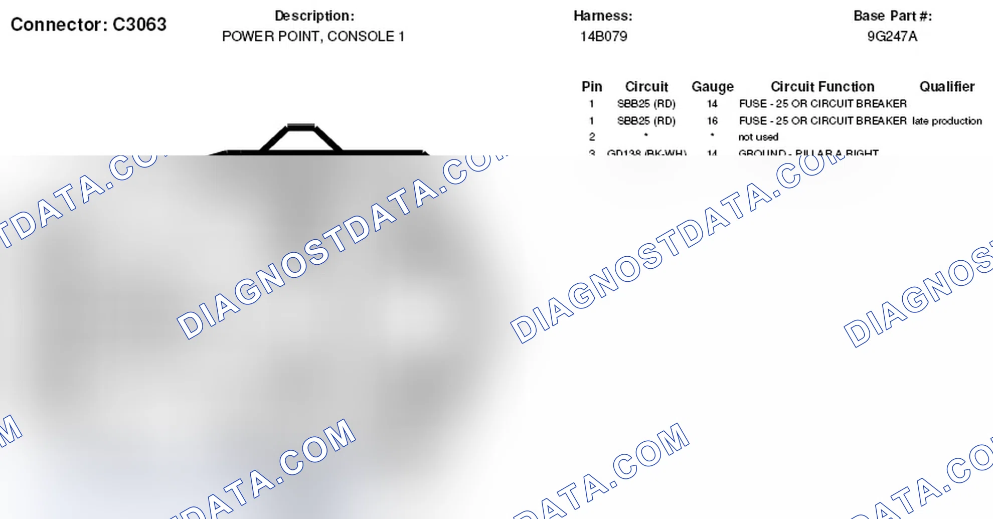 Scheme 338: Console 2 Power Point Connector End View (C3064)