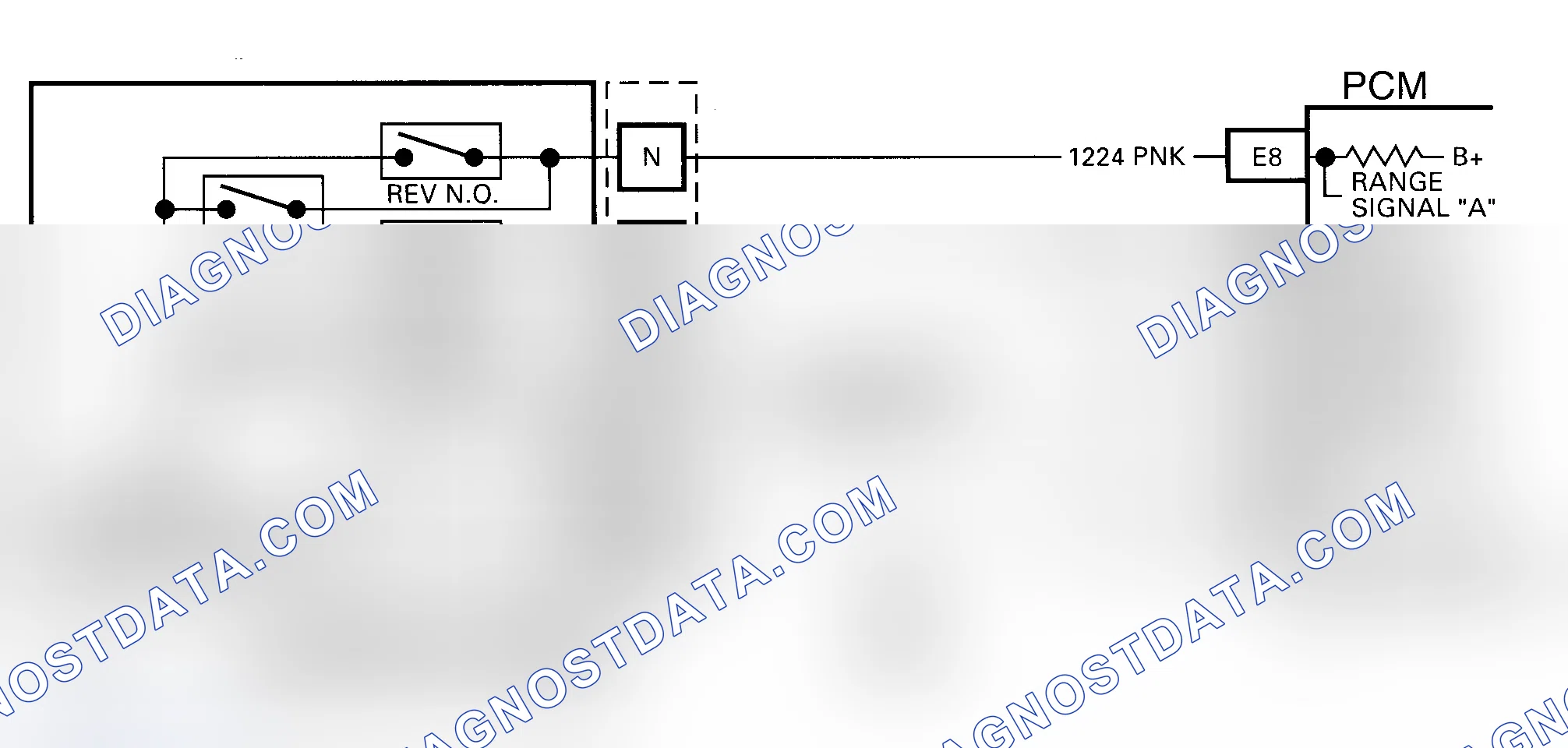 Scheme 221: DTC 28 Schematic (4L60-E) Transmission Range Pressure Switch Circuit Fault