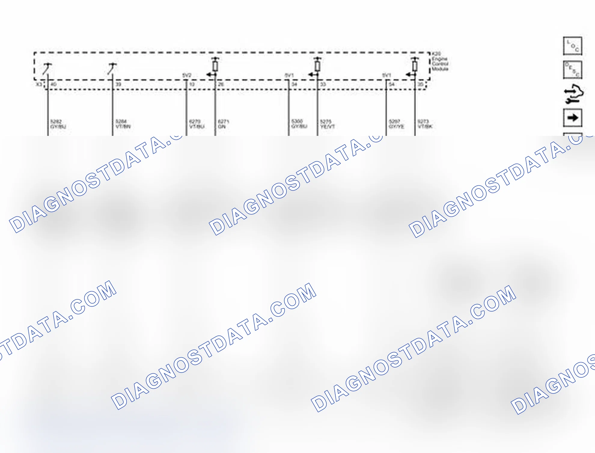 Scheme 116: Ignition Controls - Camshaft, Crankshaft, and Knock Sensors, Camshaft Actuators