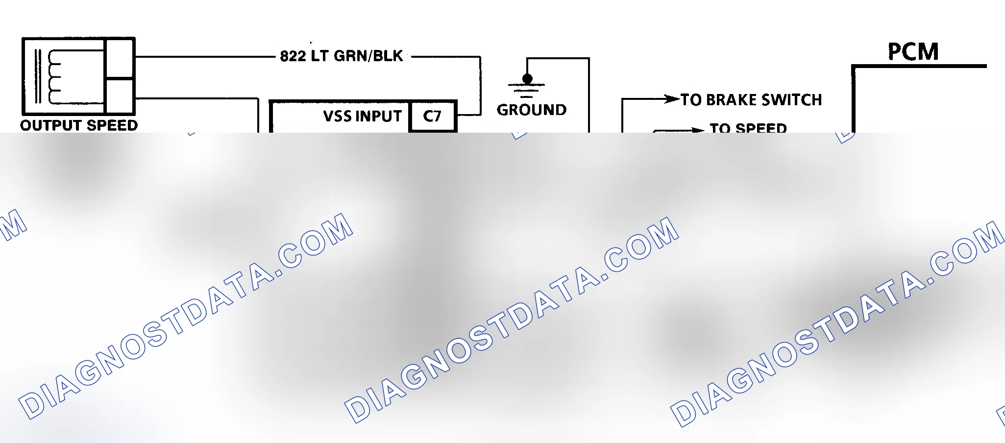 Scheme 443: DTC 16 Schematic ("G" Series) Vehicle Speed Signal Buffer Fault