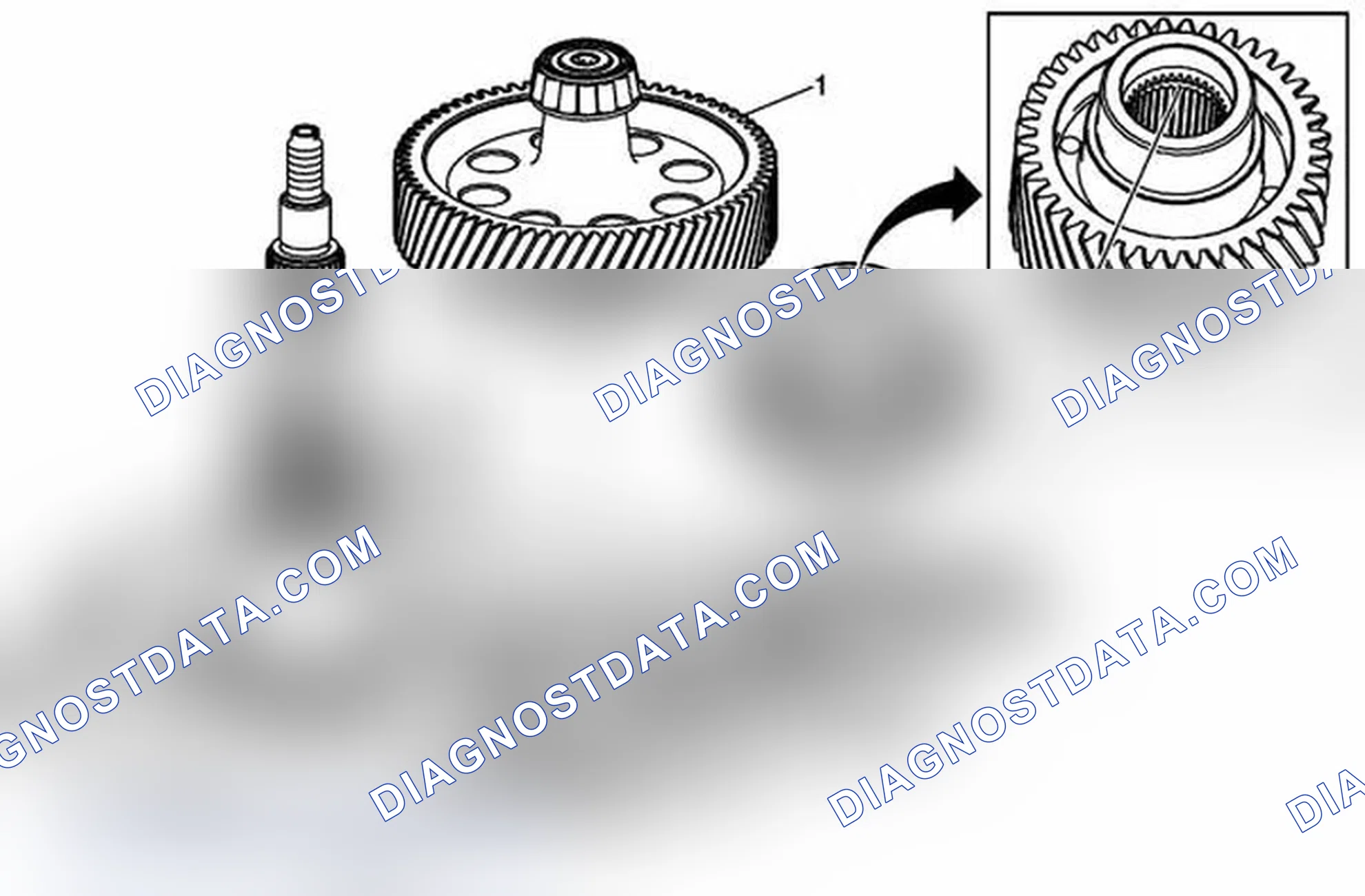 Scheme 21: Idler Gear, Front Output Shaft Gear, and Oil Baffle Removal