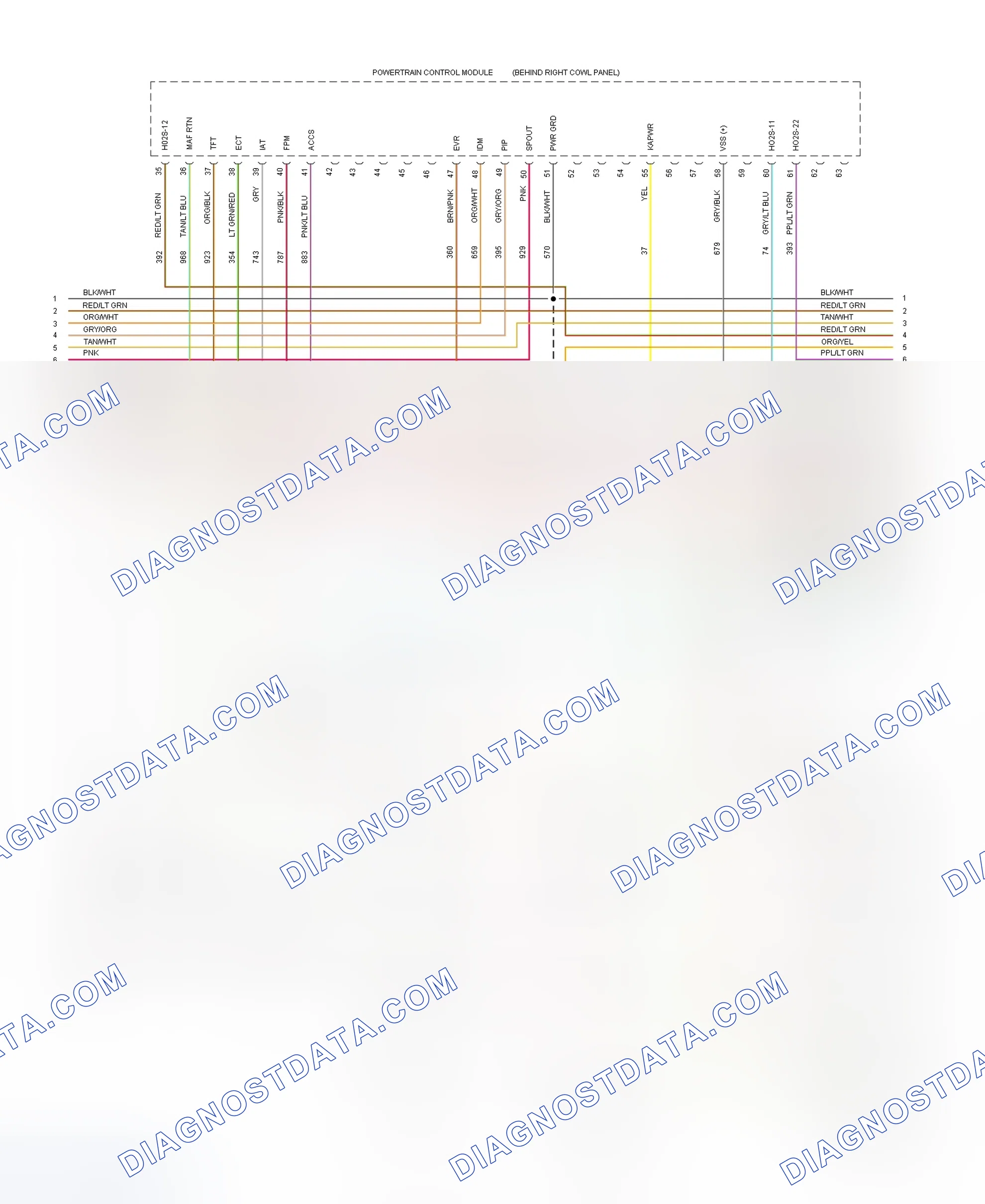 Scheme 165: EEC-V Wiring Diagram (Cougar 4.6L & Thunderbird 4.6L - 2 Of 5)