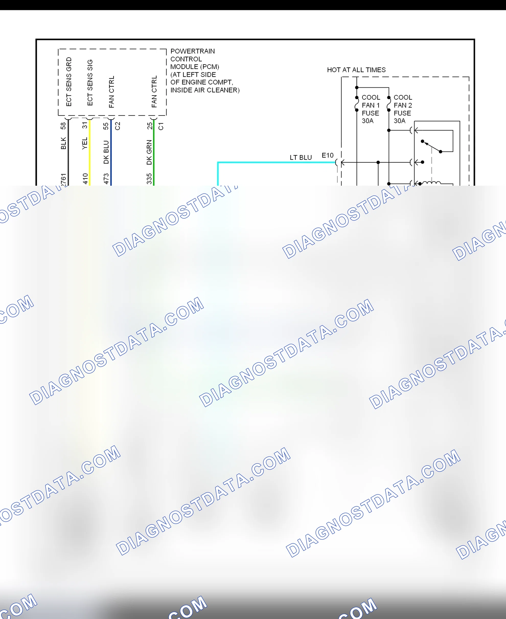 Scheme 8: Electric Cooling Fans Wiring Diagram (DeVille)